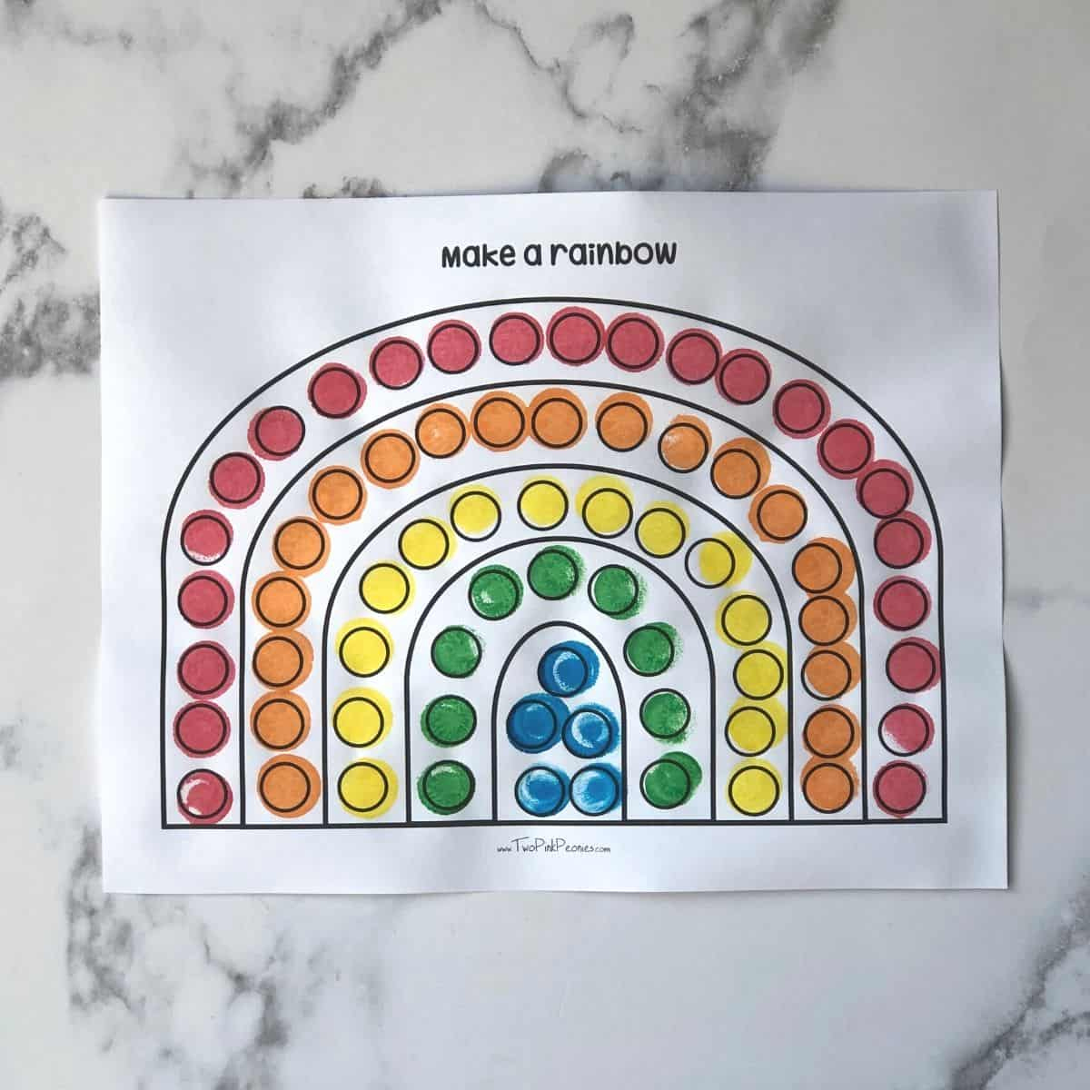 Rainbow Dot Marker Printable {Totally Free Instant Download} with Free Printable Rainbow Dot Marker Printable