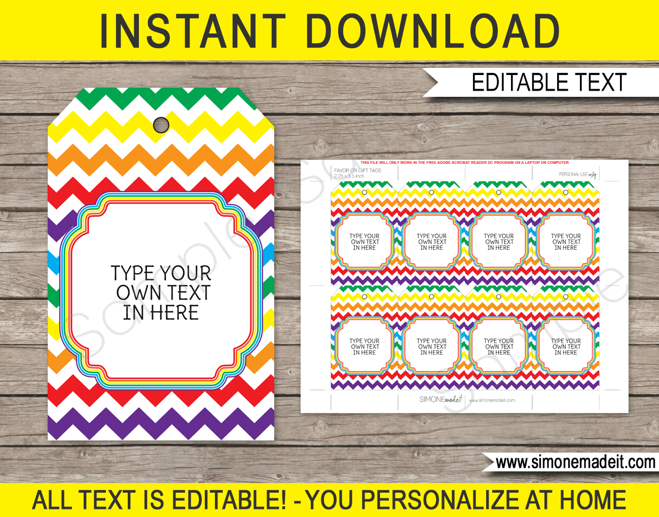 Rainbow Favor Tags Template throughout Free Printable Rainbow Gift Tags