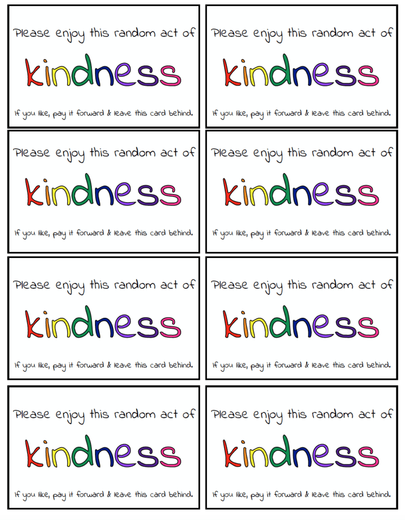 Random Acts Of Kindness: 150+ Ideas &amp;amp; Free Printable Calendars throughout Free Printable Kindness Notes