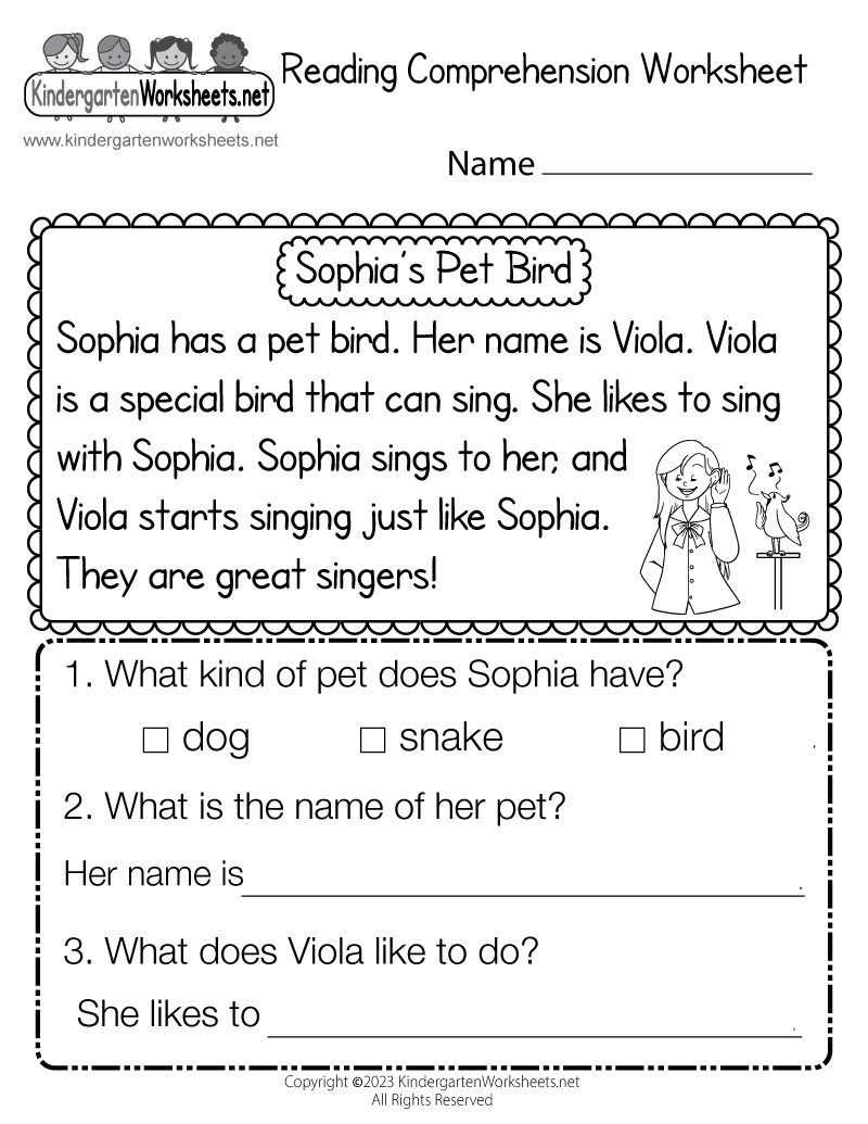 Reading Comprehension Worksheet - Free Printable, Digital, &amp;amp; Pdf inside Reading Worksheets Printable Printable