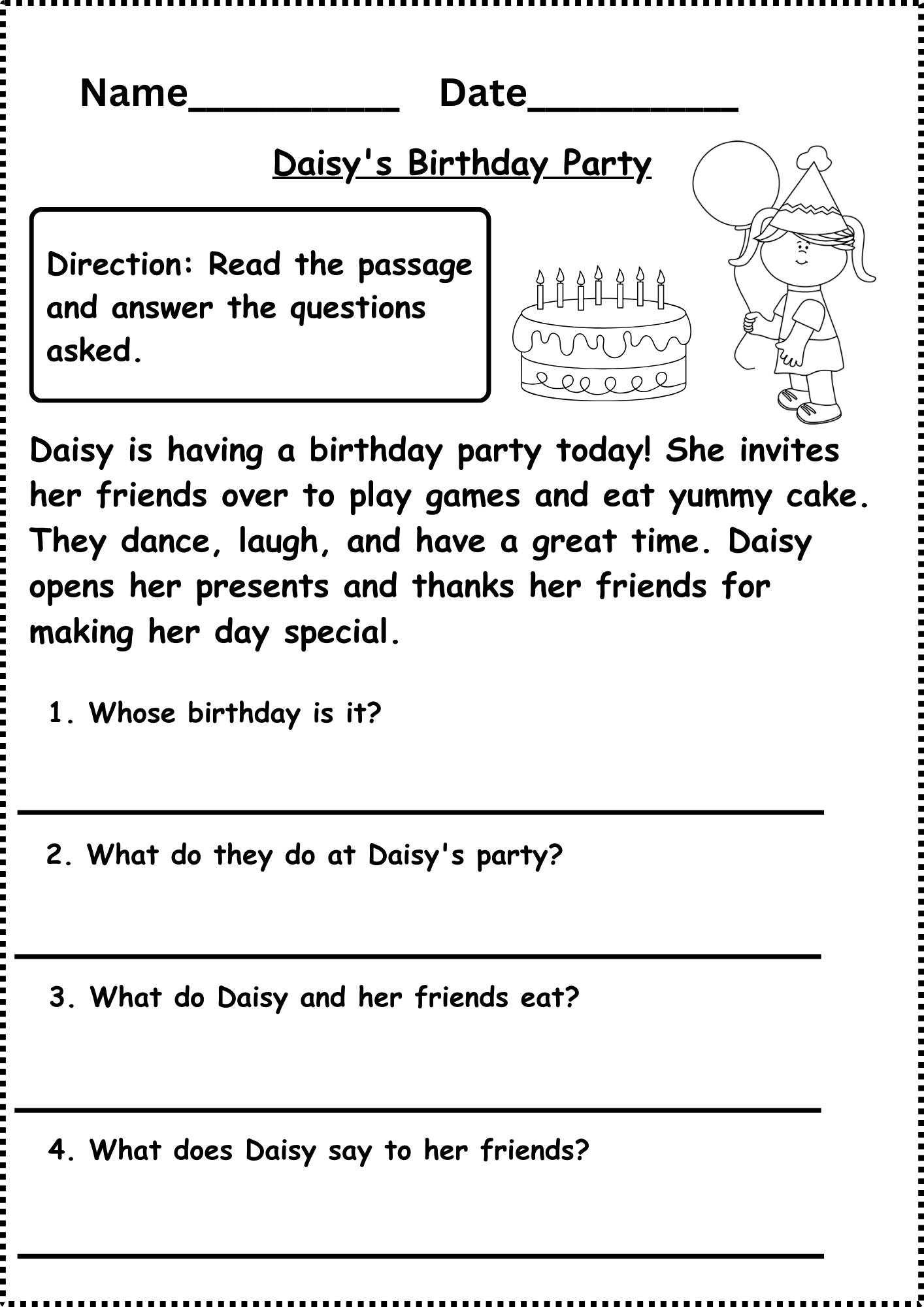 Reading Comprehension Worksheets Grade 1 inside Reading Worksheets Printable For Grade 1