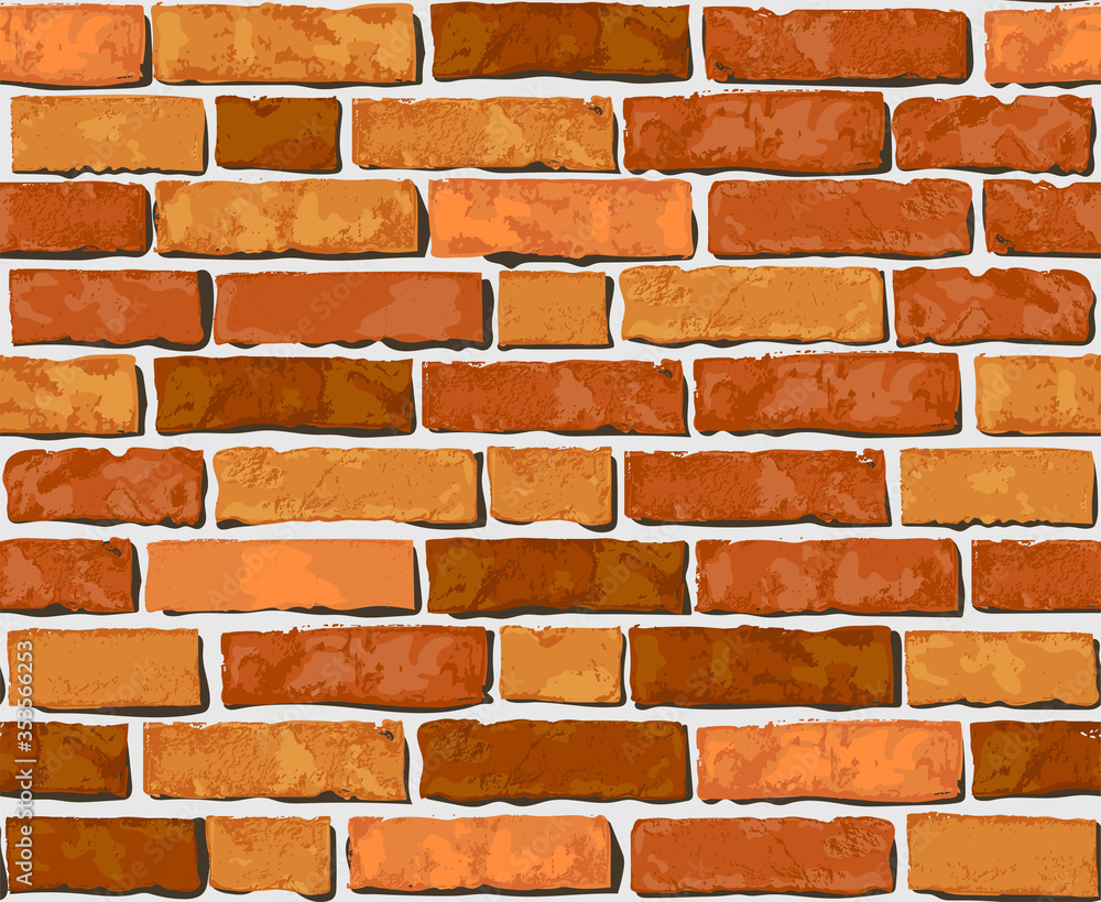 Realistic Vector Brick Wall Seamless Pattern. Flat Wall Texture with regard to Printable Brick Wall Pattern