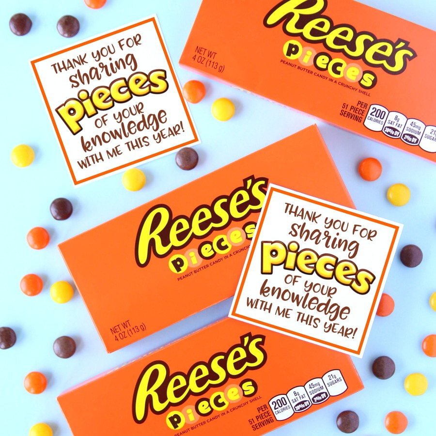 Reese&amp;#039;S Pieces Teacher Appreciation Printable - Printable Party Favors for Tags Free Printable Reese&amp;#039;S Pieces Thank You Printable