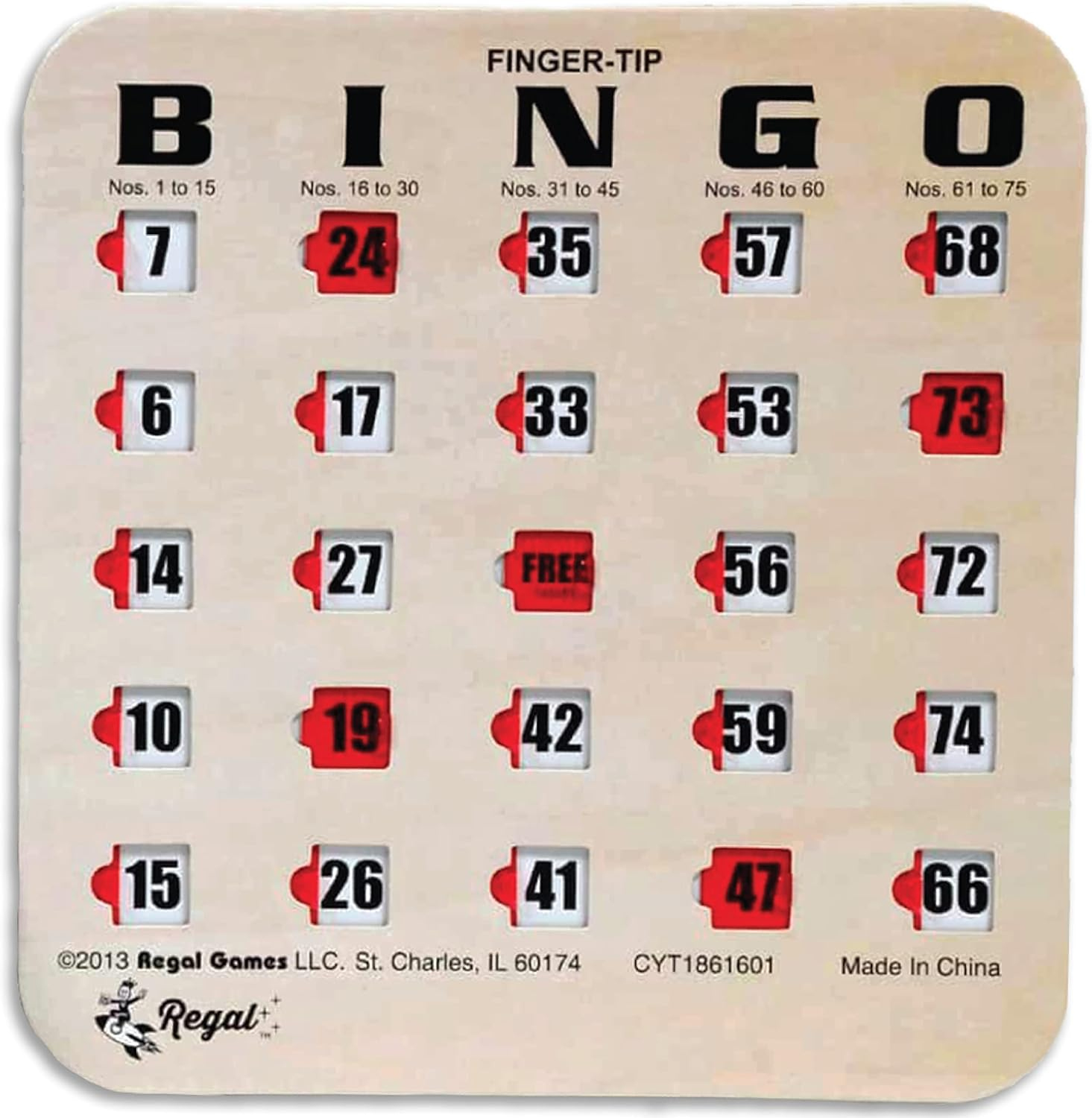 Regal Bingo Finger-Tip Shutter Slide Bingo Cards - Togo | Ubuy intended for Bingo Cards With Slides