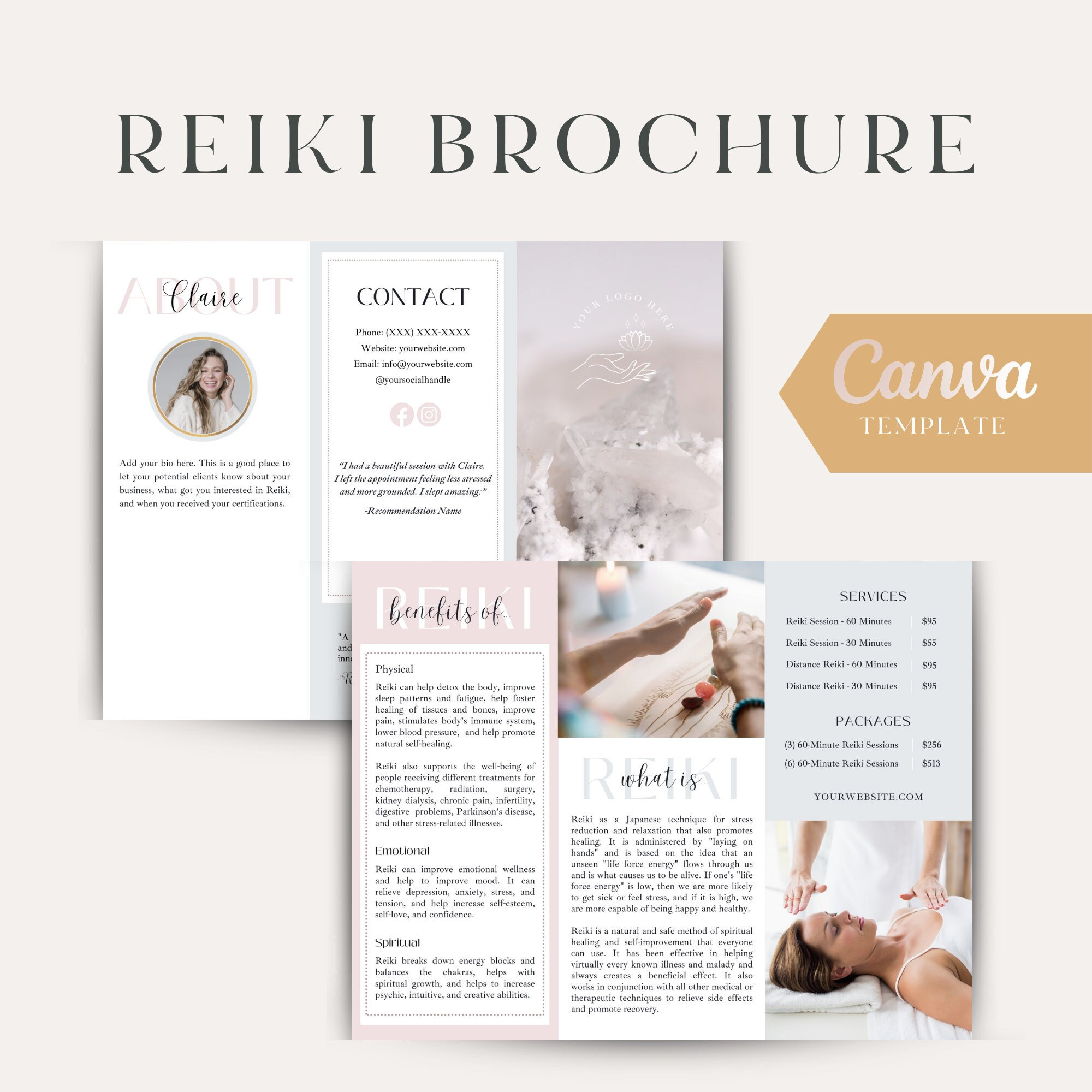Reikihealing Templates - Etsy pertaining to Free Printable Reiki Brochures