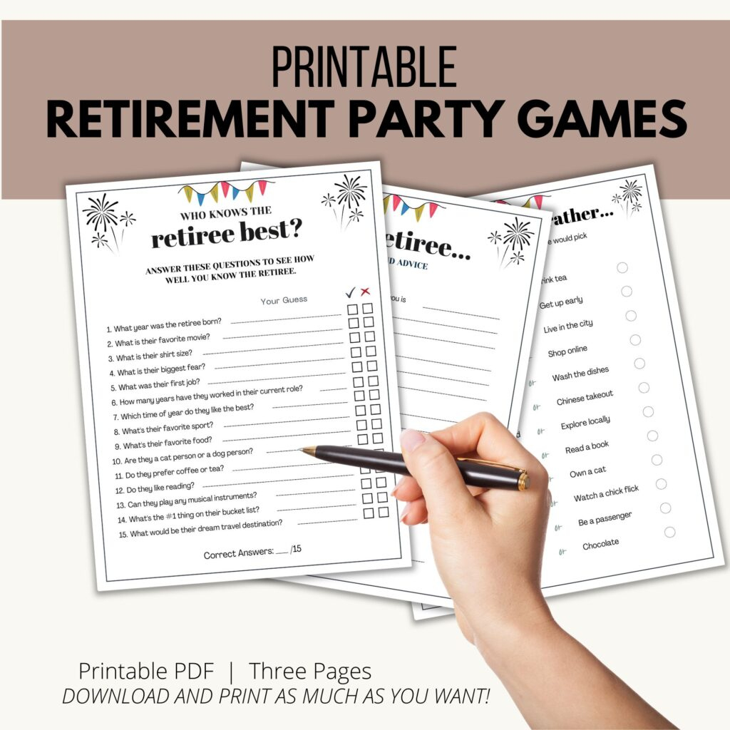 Retirement Party Games - Add A Little Adventure with Retirement Party Games Free Printable