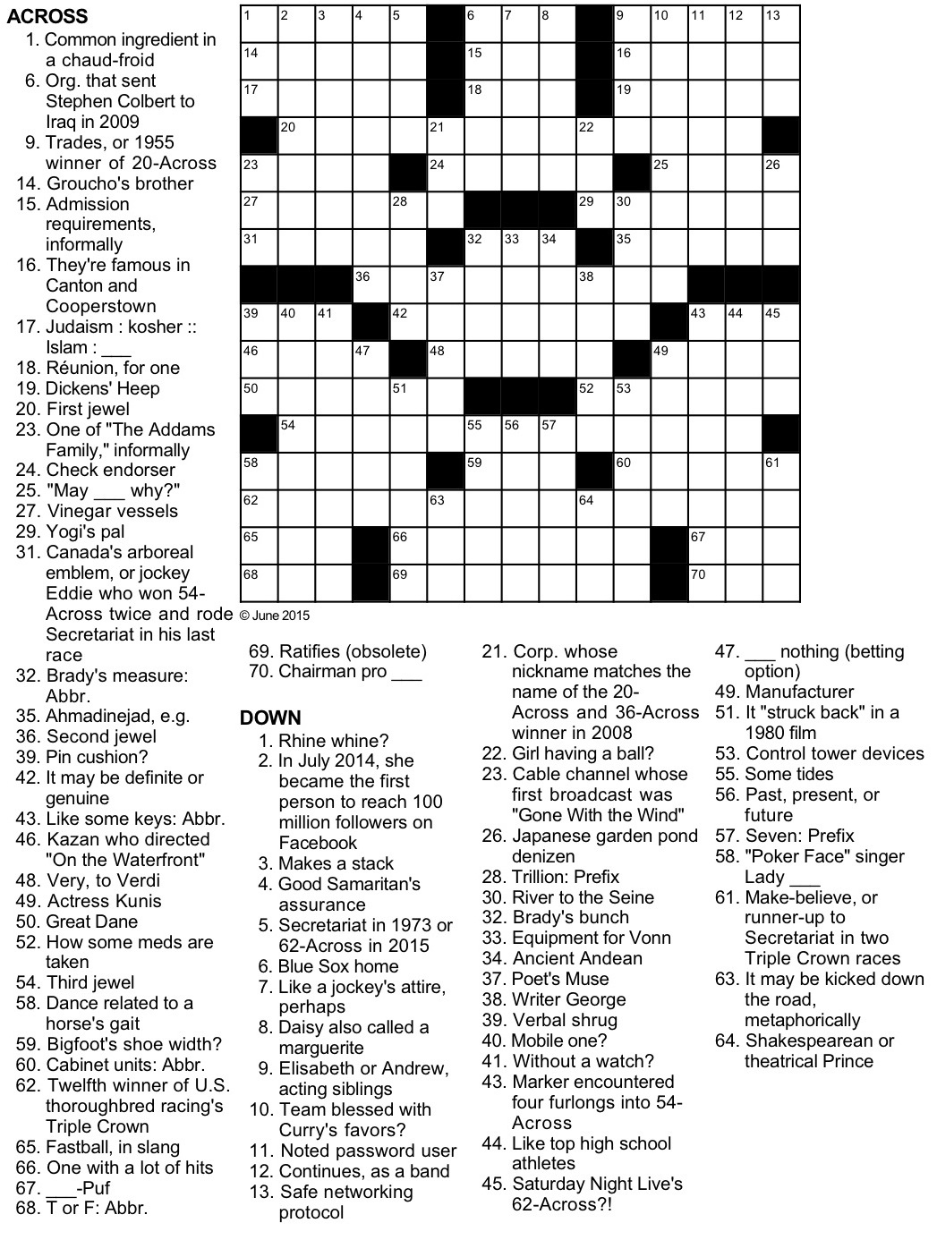 Rex Sports Crossword Puzzle with Sports Crossword Puzzle Printable