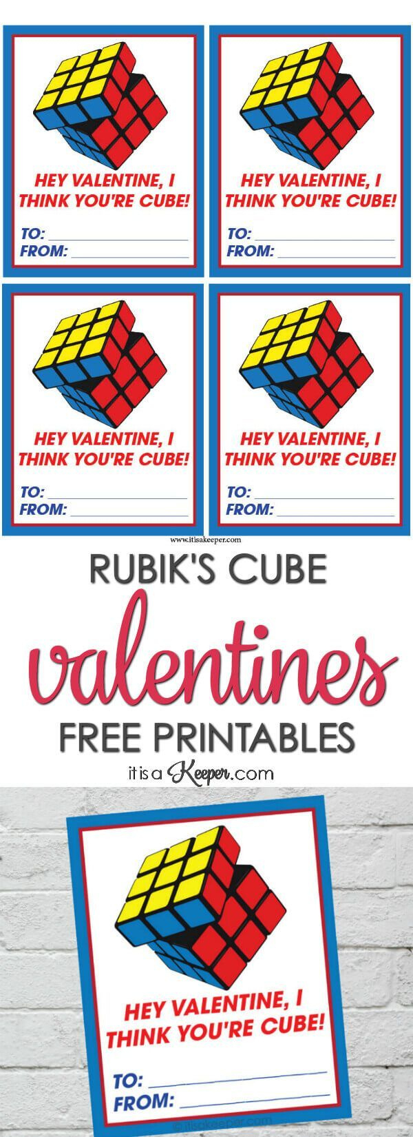 Rubiks Cube Valentine Printables - Free Printable Rubiks Cube for Rubik&amp;amp;#039;s Cube Valentine Printable