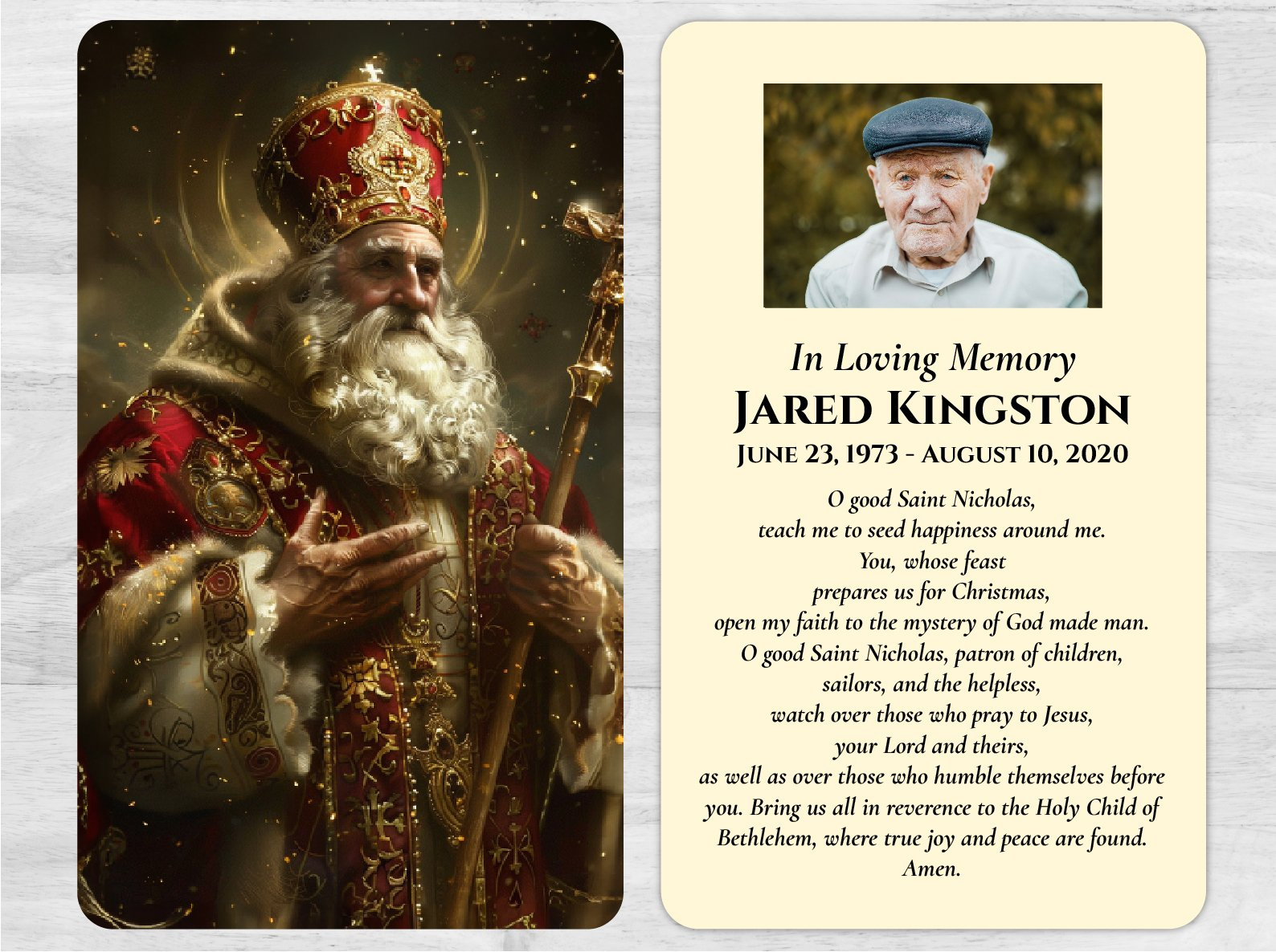 Saint Nicolas Prayer Card - 1047 - Disciplepress - Memorial throughout St Nicholas Prayer Card Printable
