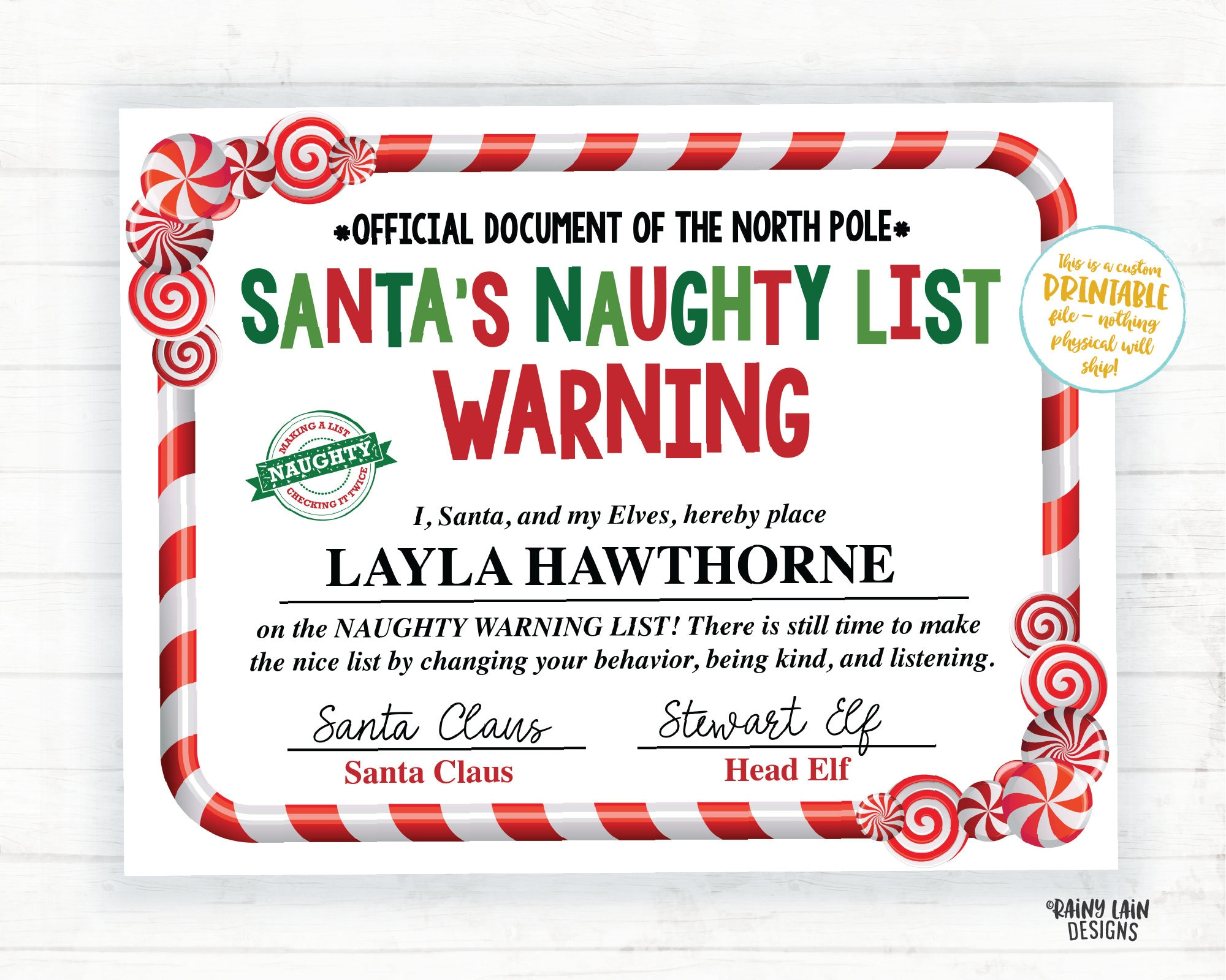 Santa Certificate Printable Naughty List Warning Santa&amp;#039;S Naughty inside Naughty List Certificate Free Printable