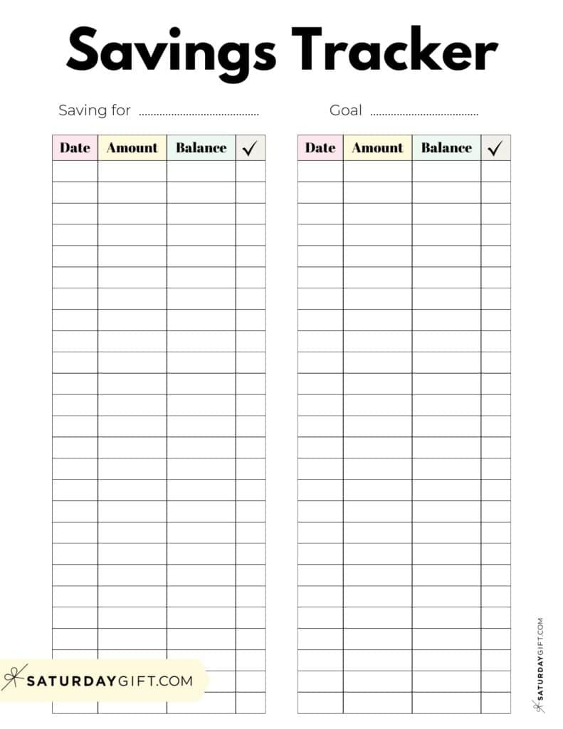 Savings Tracker Printable - 51 Cute &amp;amp; Free Templates in Free Savings Tracker Printable