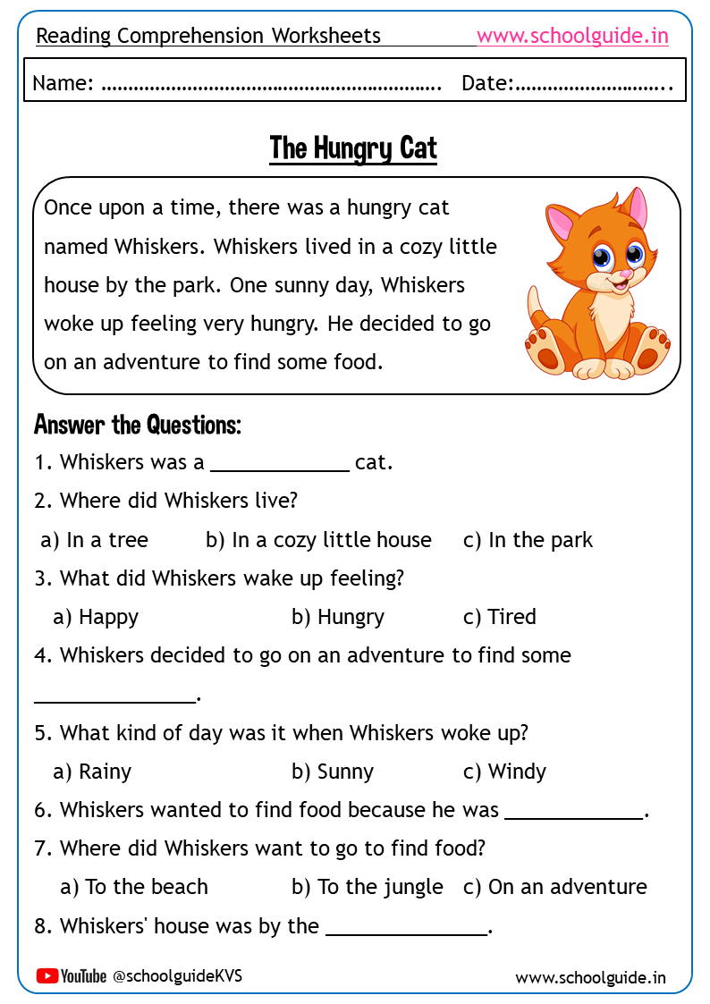 Schoolguide.in with regard to Reading Worksheets Printable For Grade 1