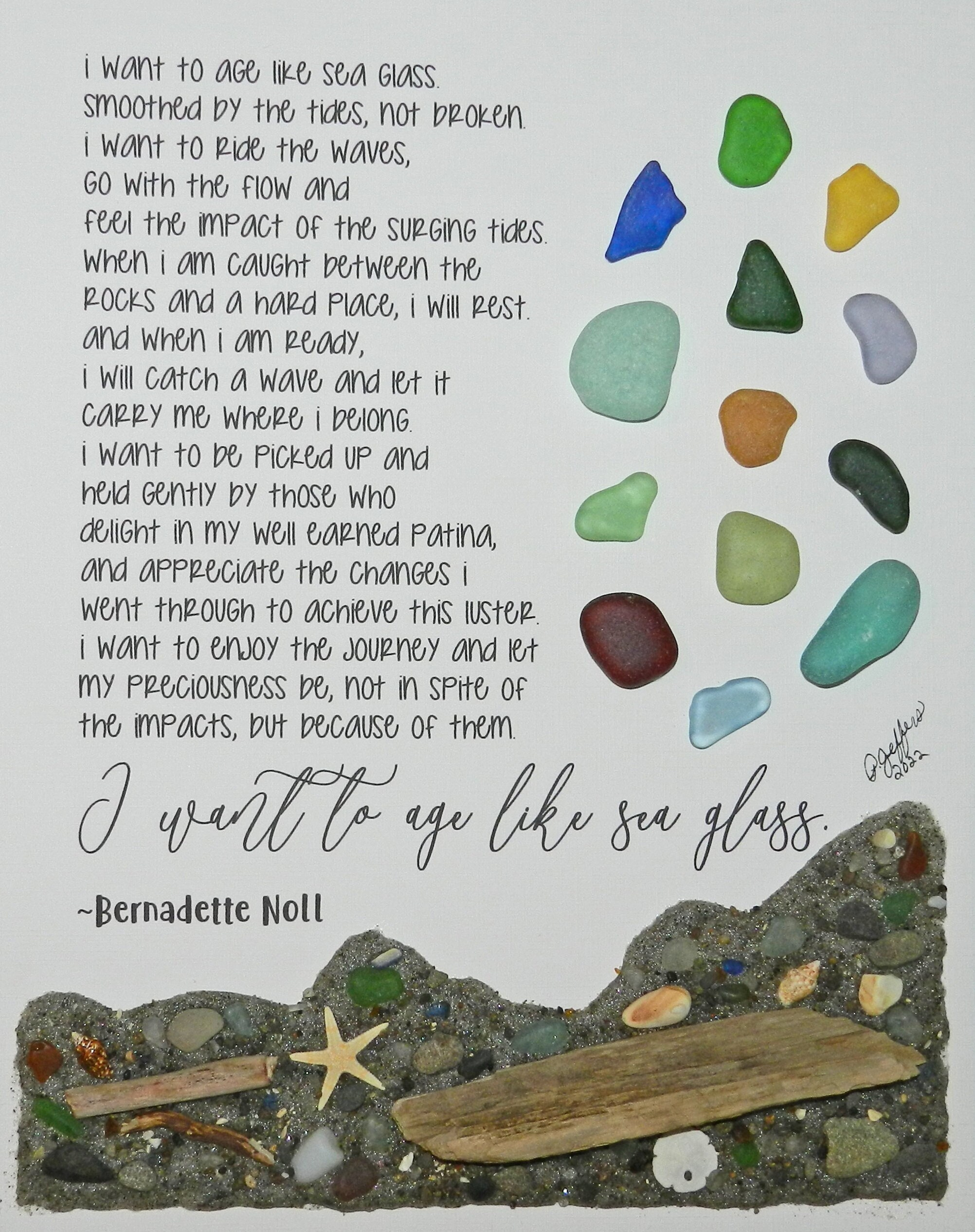 Sea Glass Art! &amp;quot;I Want To Age Like Sea Glass&amp;quot; Sandy Rocky Beach intended for I Want to Age Like Sea Glass Printable