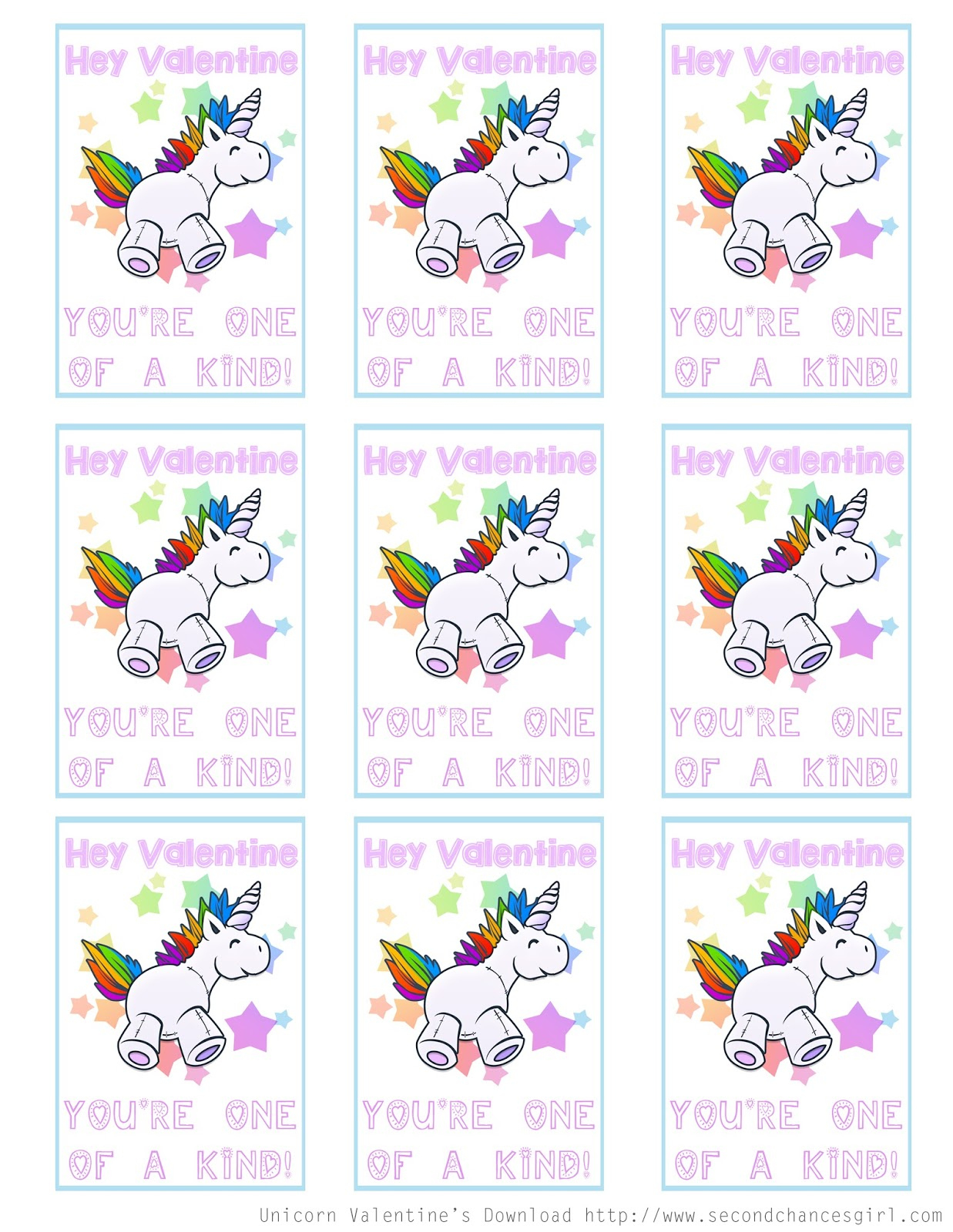 Second Chances Girl - A Miami Family And Lifestyle Blog!: Free with Free Printable Unicorn Valentine