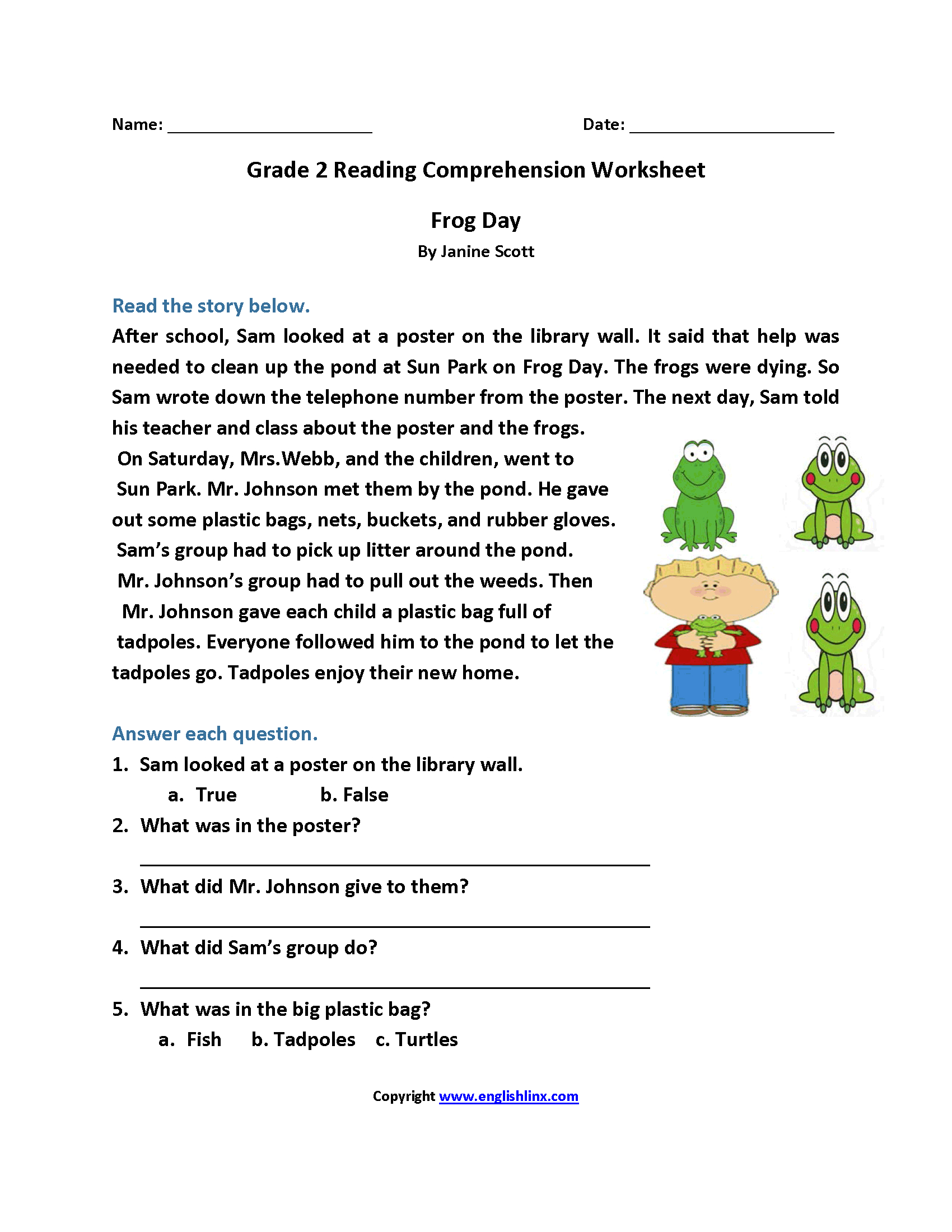 Second Grade Reading Worksheets | Improve Fluency And Vocabulary within Reading Worksheets Printable For 2Nd Grade