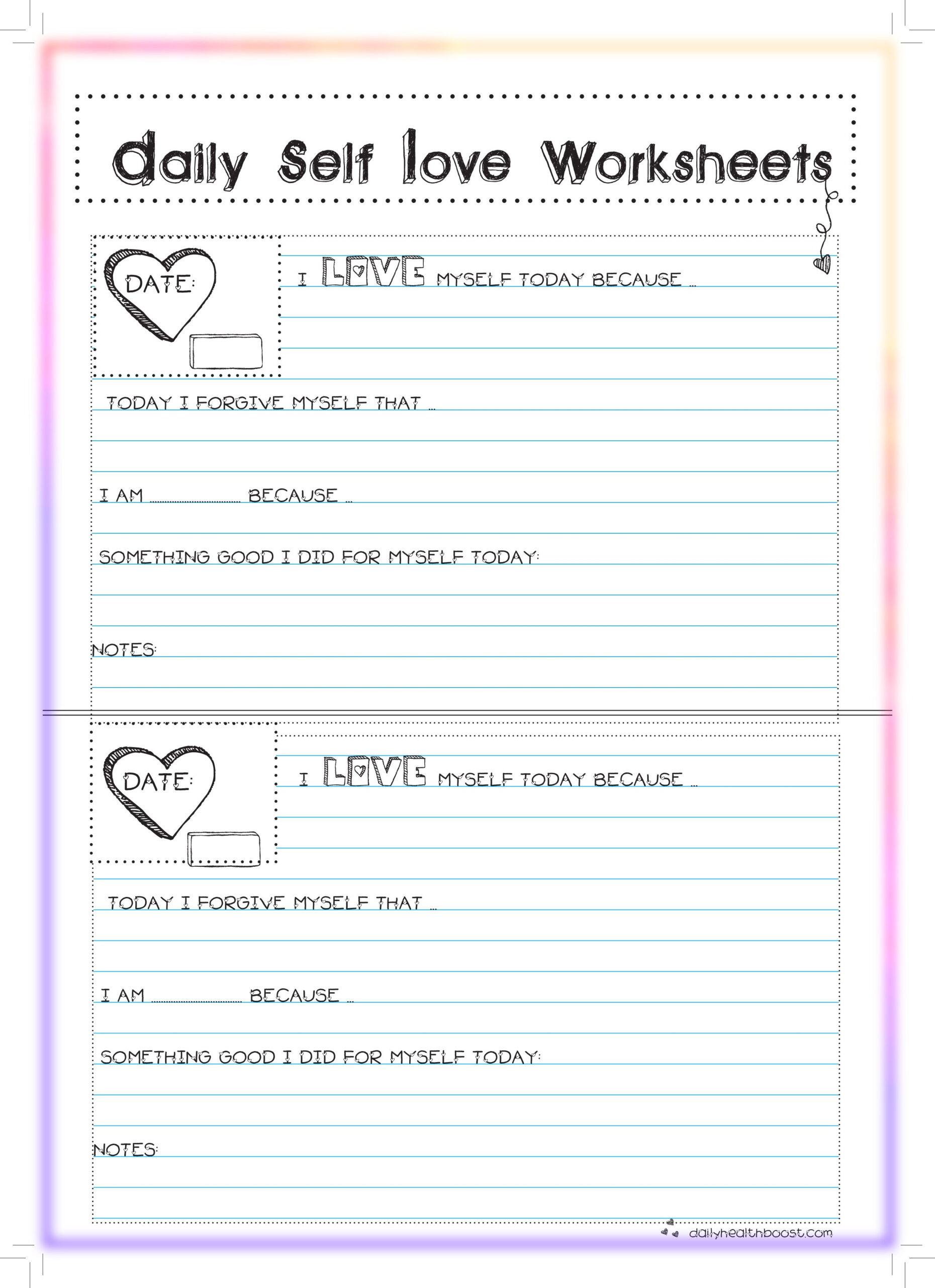 Self-Love &amp;amp; Confidence Worksheet — Inspired Crossroads with regard to Self Love Workbook Printables Free