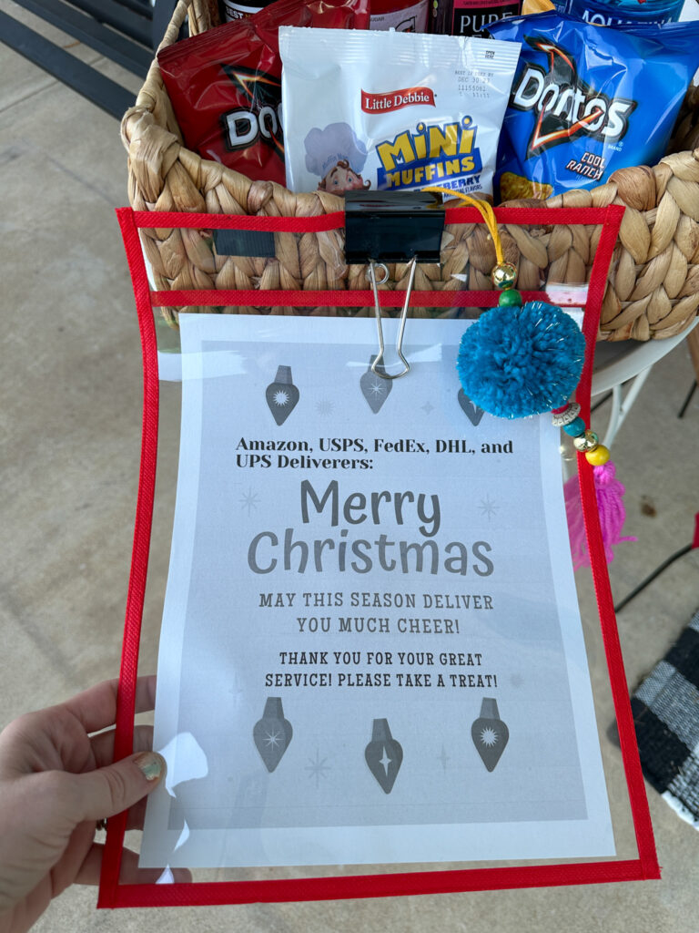 Set Out Snacks With This Free Delivery Driver Treats Printable within Delivery Driver Porch Snacks Printable Free