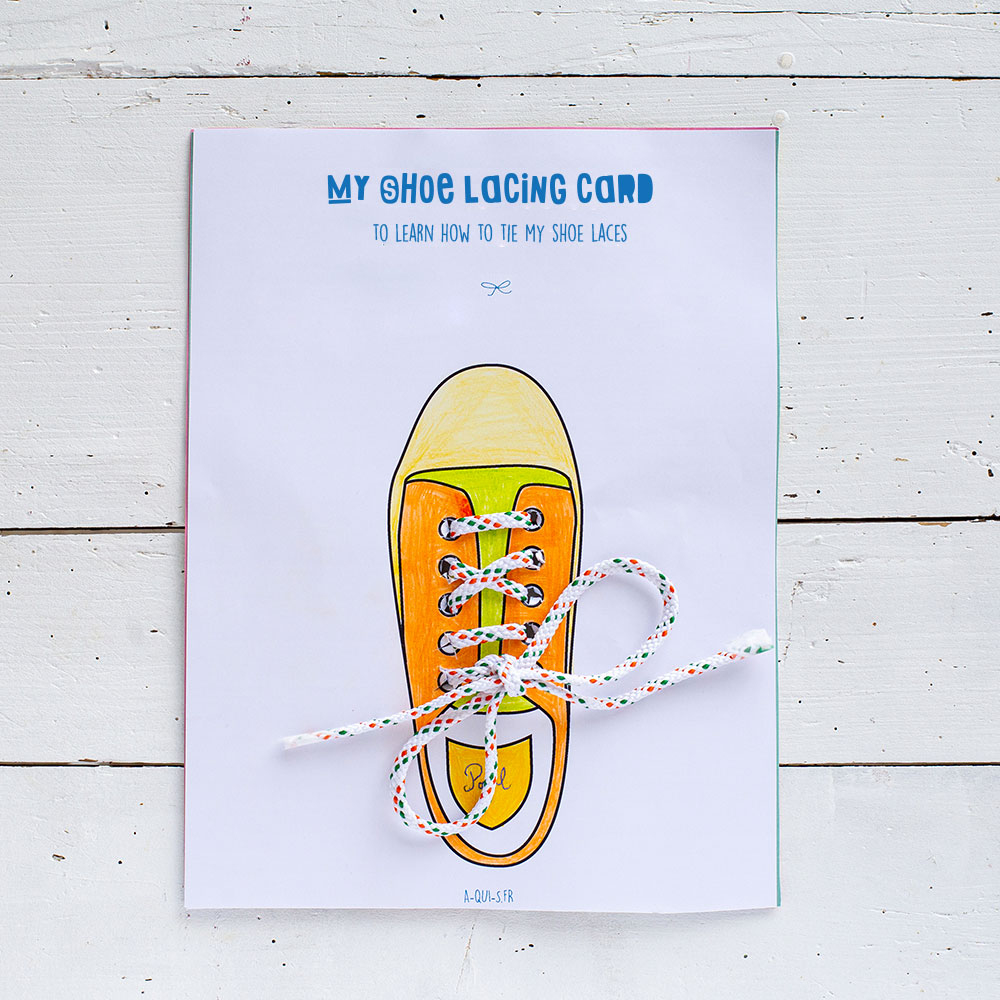 Shoe Lacing Practice Card: Teaching Kids To Tie Their Shoe Laces within Free Printable Shoe Lacing Template