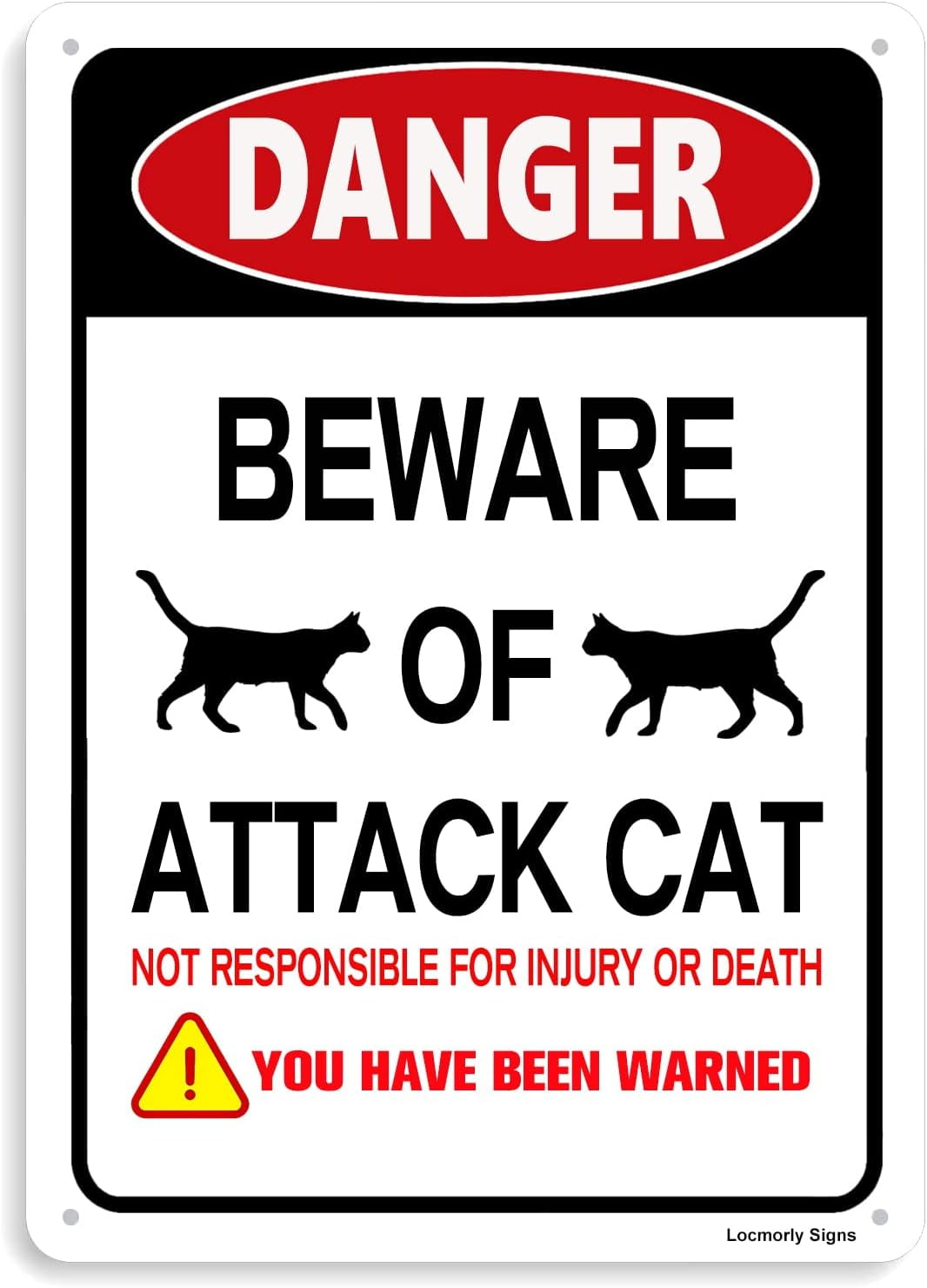 Sigo Signs Beware Of The Cat Funny Aluminum Sign - Walmart for Beware of Cat Sign Printable