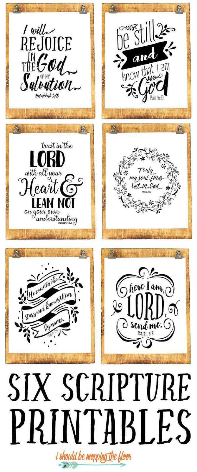 Six Beautiful Scripture Printables pertaining to Free Printable Scripture Verses