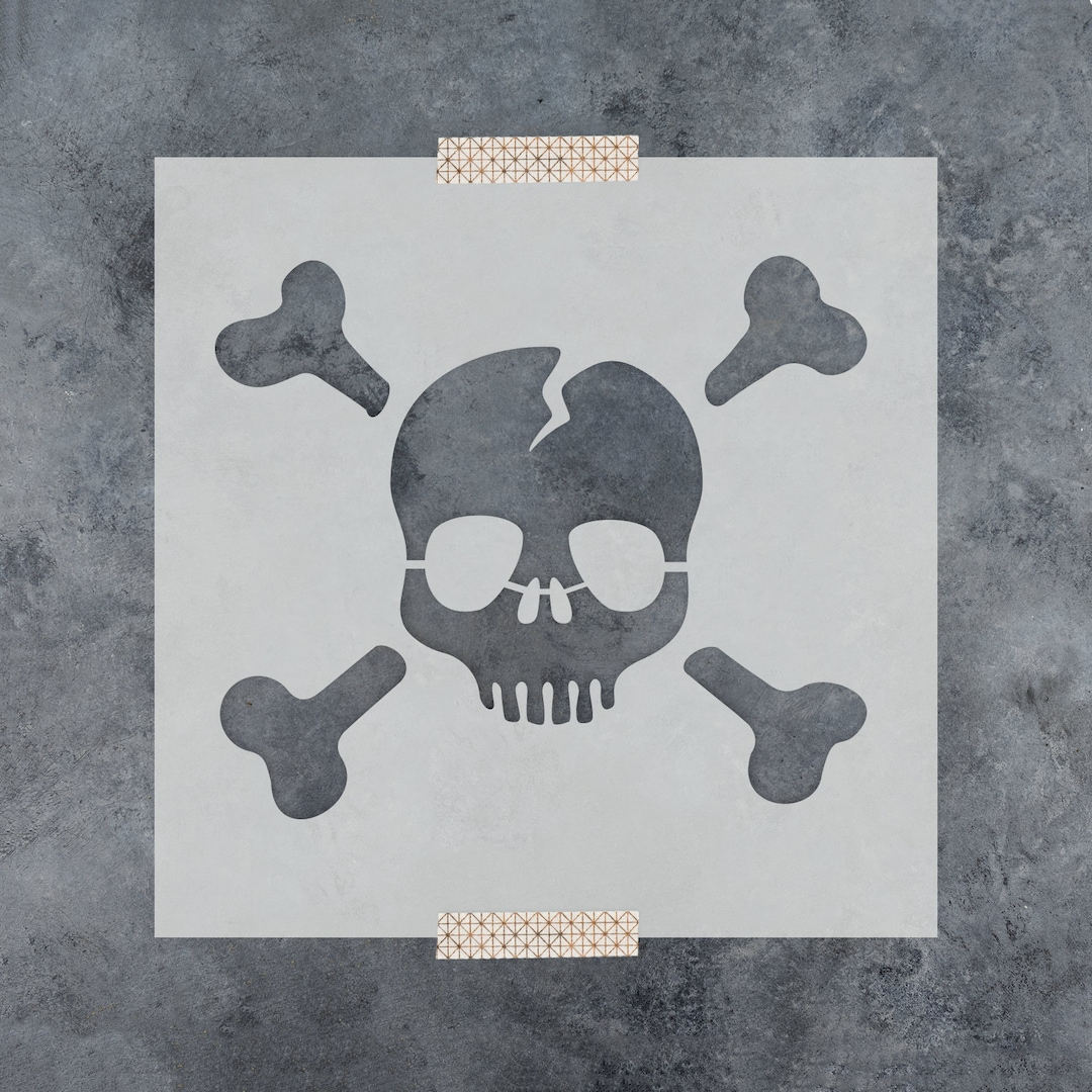 Skull And Crossbones Stencil - Bones Stencil, Skull Stencil, Cross Bones, Skull Stencils, Cross Bones Stencil, Pirate Stencils - Etsy.de intended for Skull and Crossbones Stencil Printable