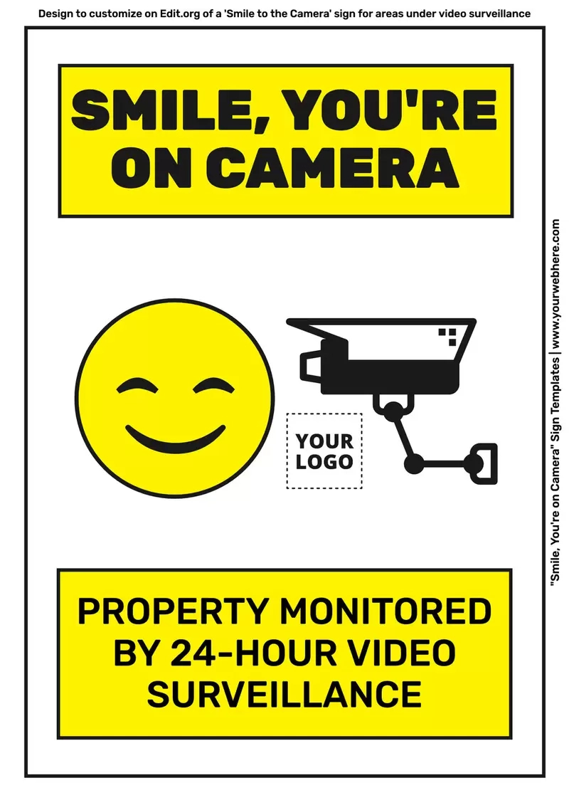 Smile, You Are On Camera Sign Templates inside Smile You&amp;#039;Re On Camera Sign Printable Free
