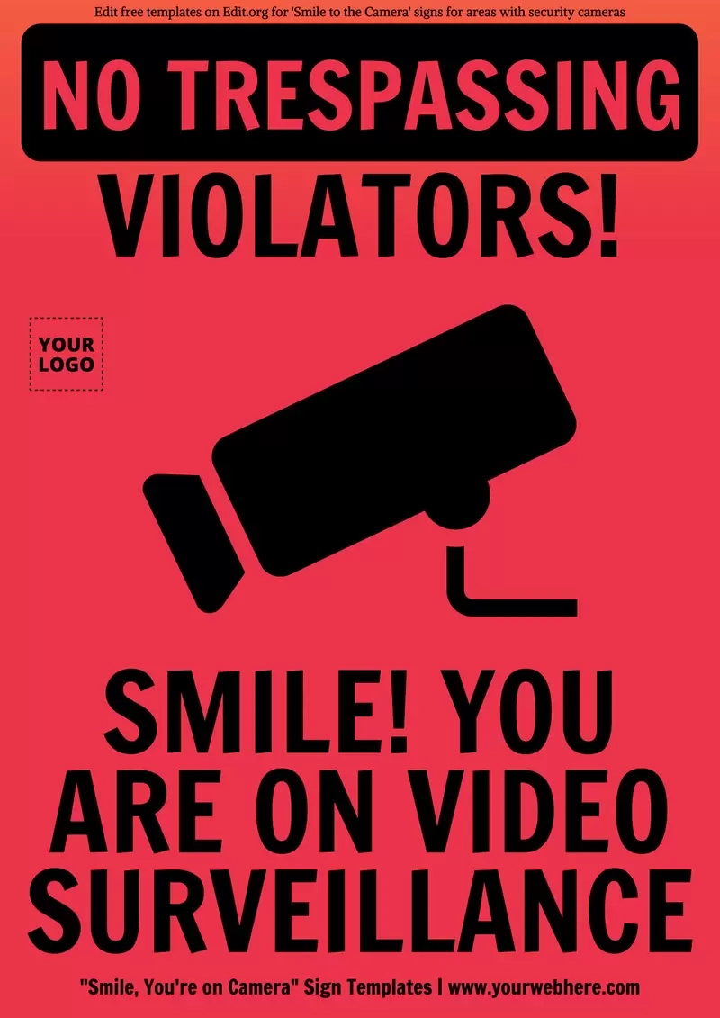 Smile, You Are On Camera Sign Templates intended for Smile You&amp;amp;#039;re on Camera Sign Printable Free