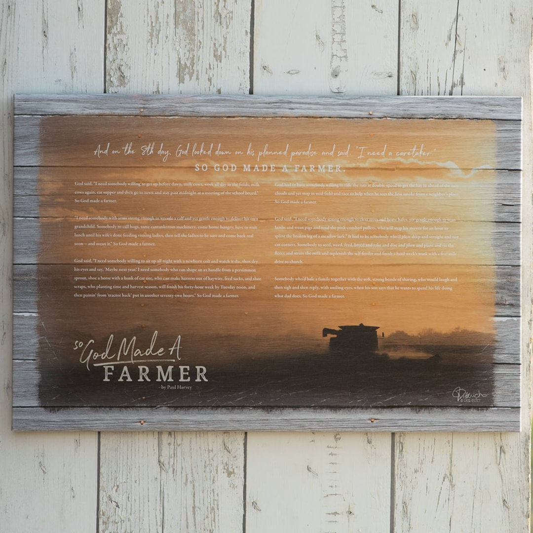 So God Made A Farmerpaul Harvey Canvas Print, So God Made A regarding So God Made a Farmer Printable Poem