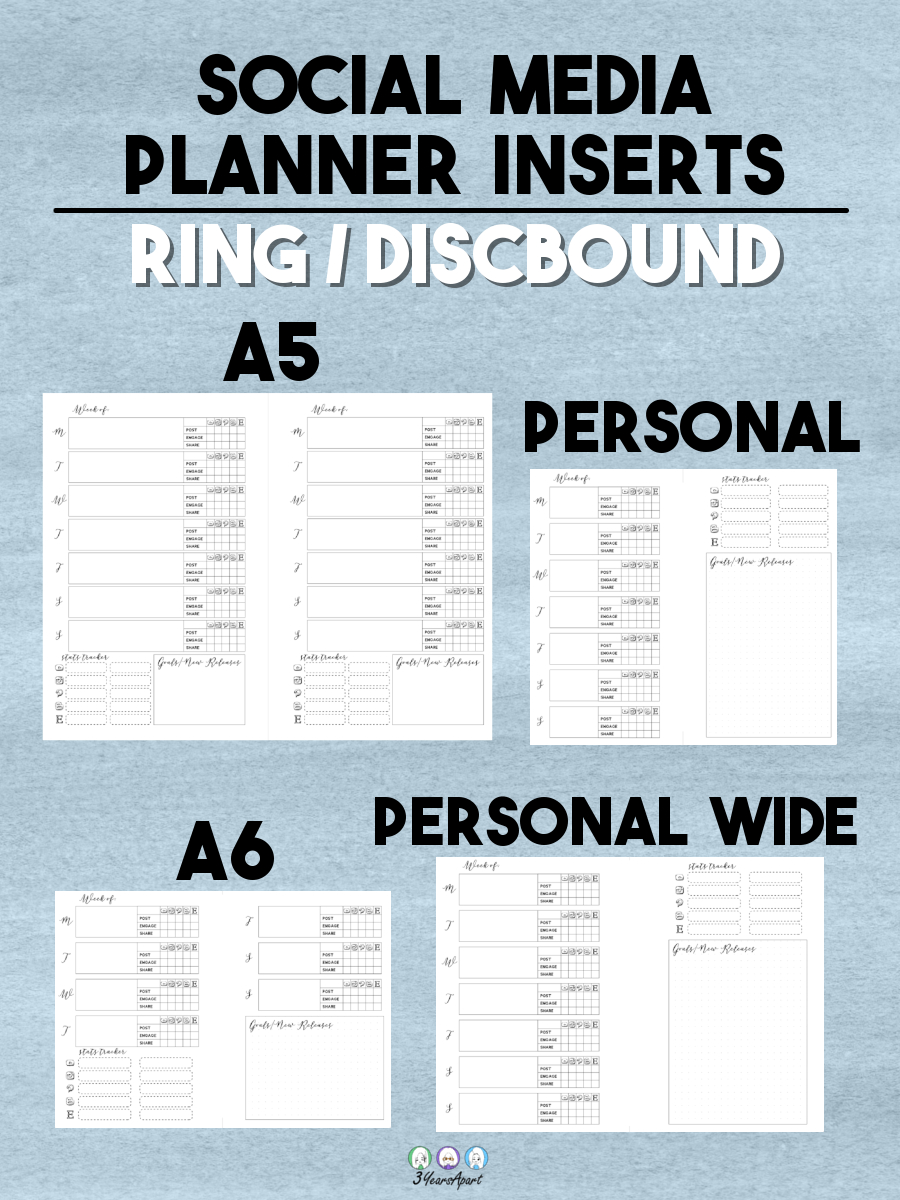 Social Media Planner Inserts | Free Printable For Traveler&amp;#039;S in Free Printable B6 Inserts