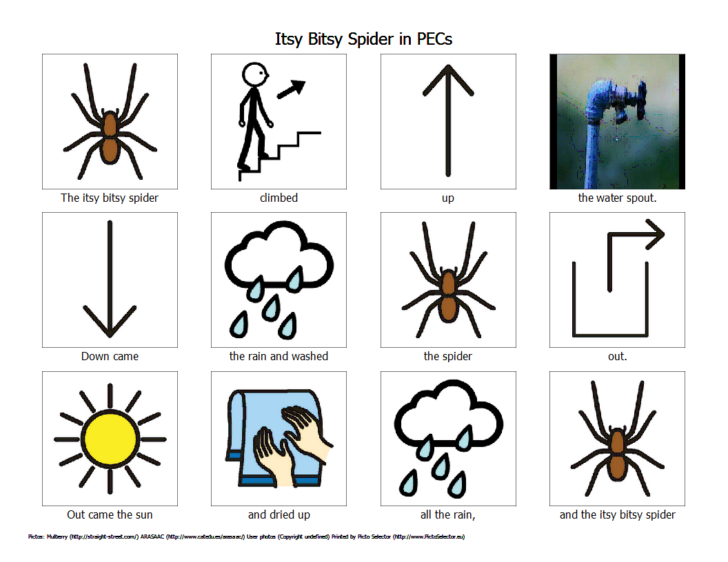 Songs In Pictures – Free Itsy Bitsy Spider Pecs | Wordsofhisheart throughout Itsy Bitsy Spider Sequencing Free Printable