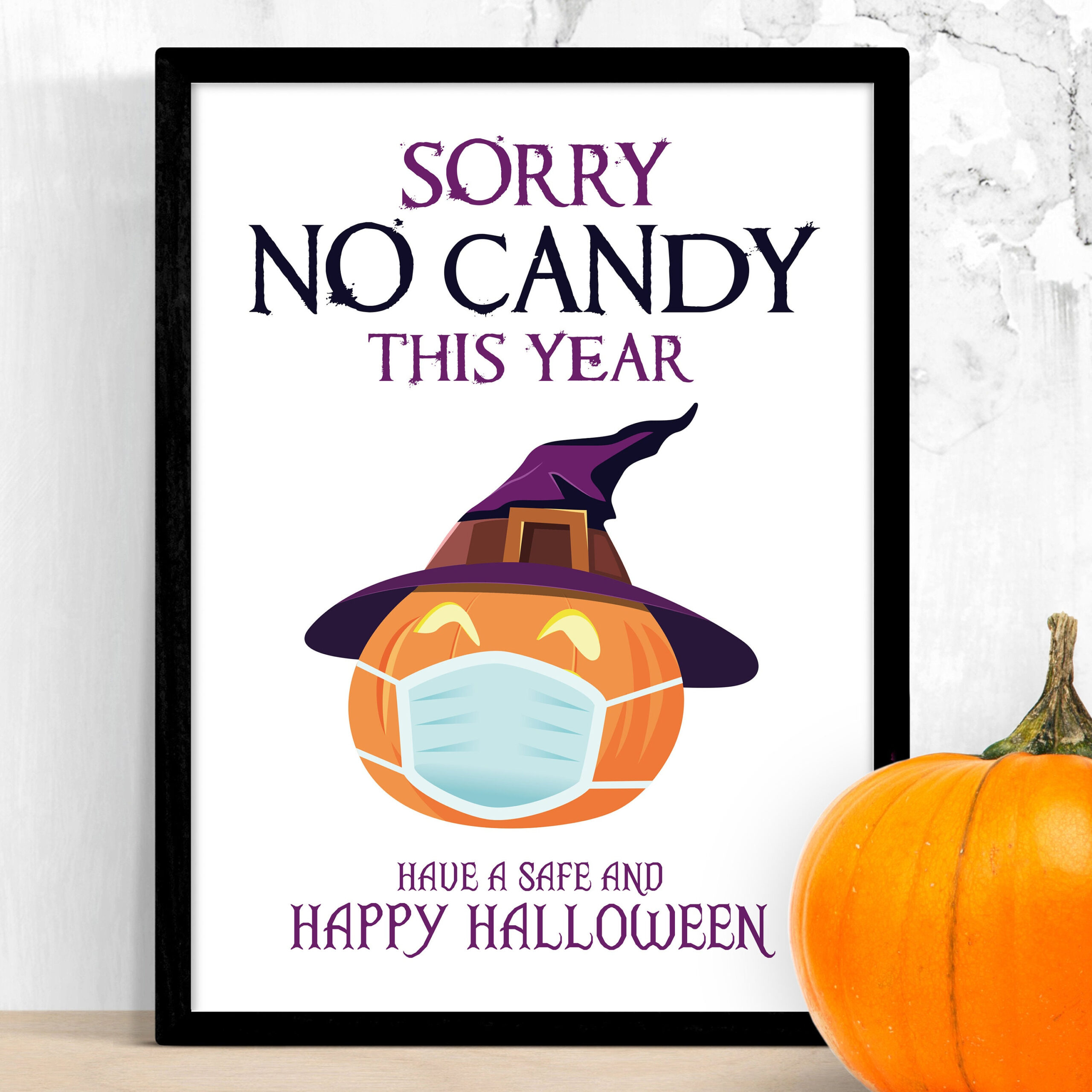 Sorry No Candy Sign Halloween Printable – Funny Covid No Trick Or within Sorry No Candy Sign Printable