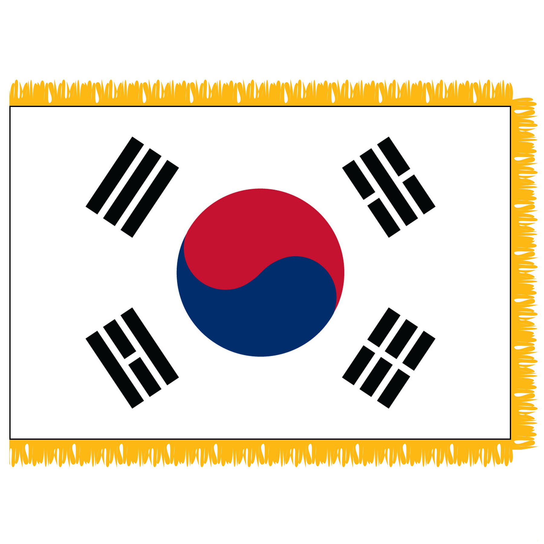 South Korea Flag - 4&amp;#039; X 6&amp;#039; Nylon Indoor Flag With Pole Sleeve &amp;amp; Fringe pertaining to Printable Flag of South Korea