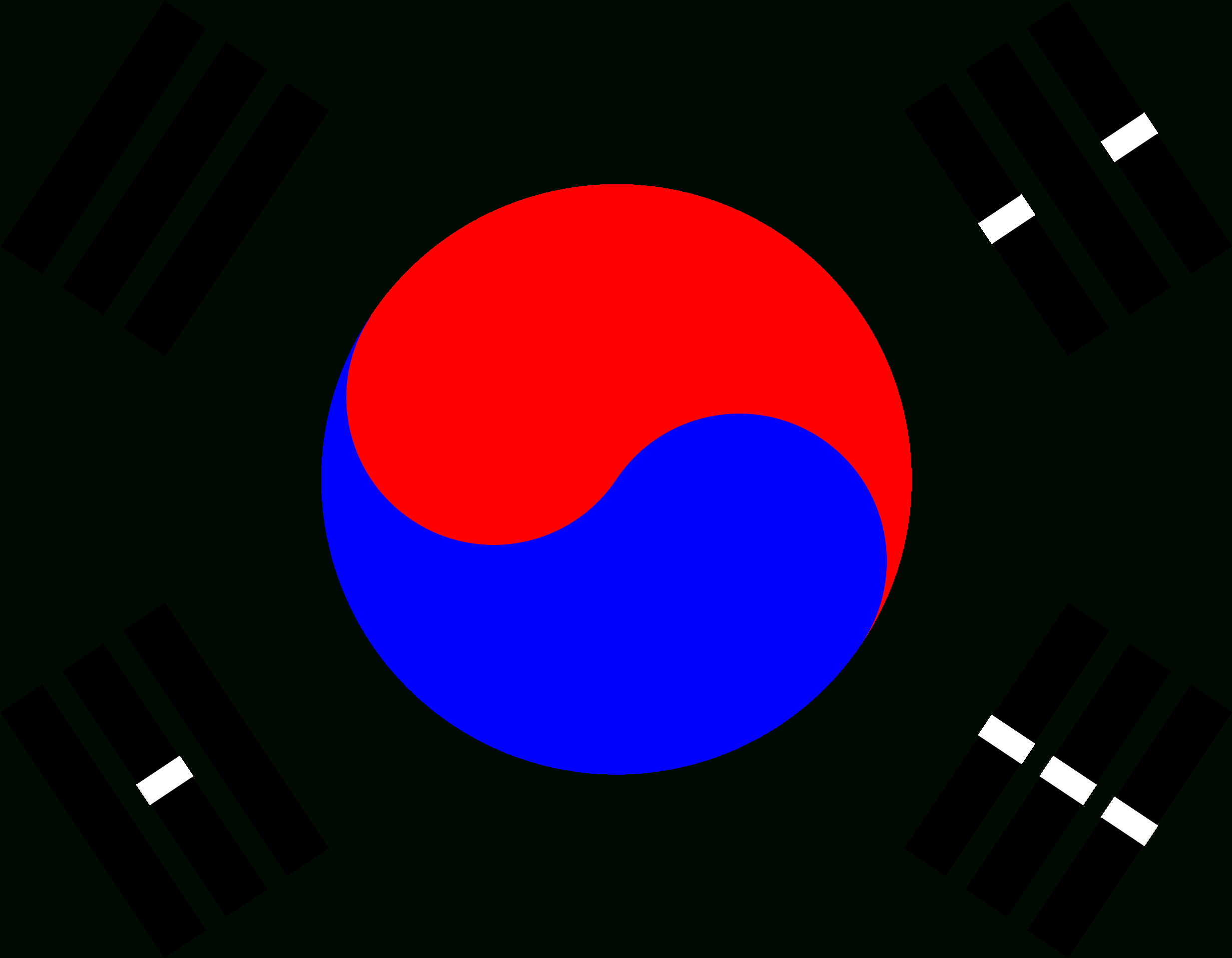 South Korea Flag, White, Blue, Taeguk, Yin Yang Png in Flag Of South Korea Printable
