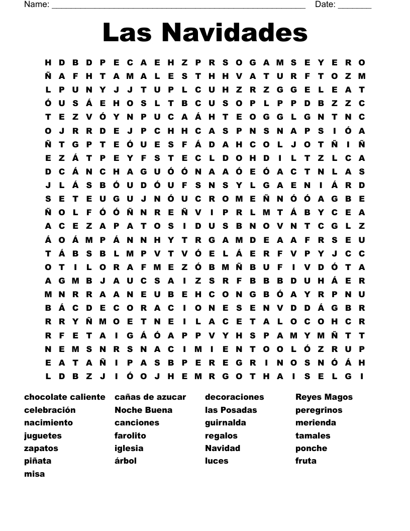 Spanish Word Search - Wordmint pertaining to Free Spanish Word Search Printable