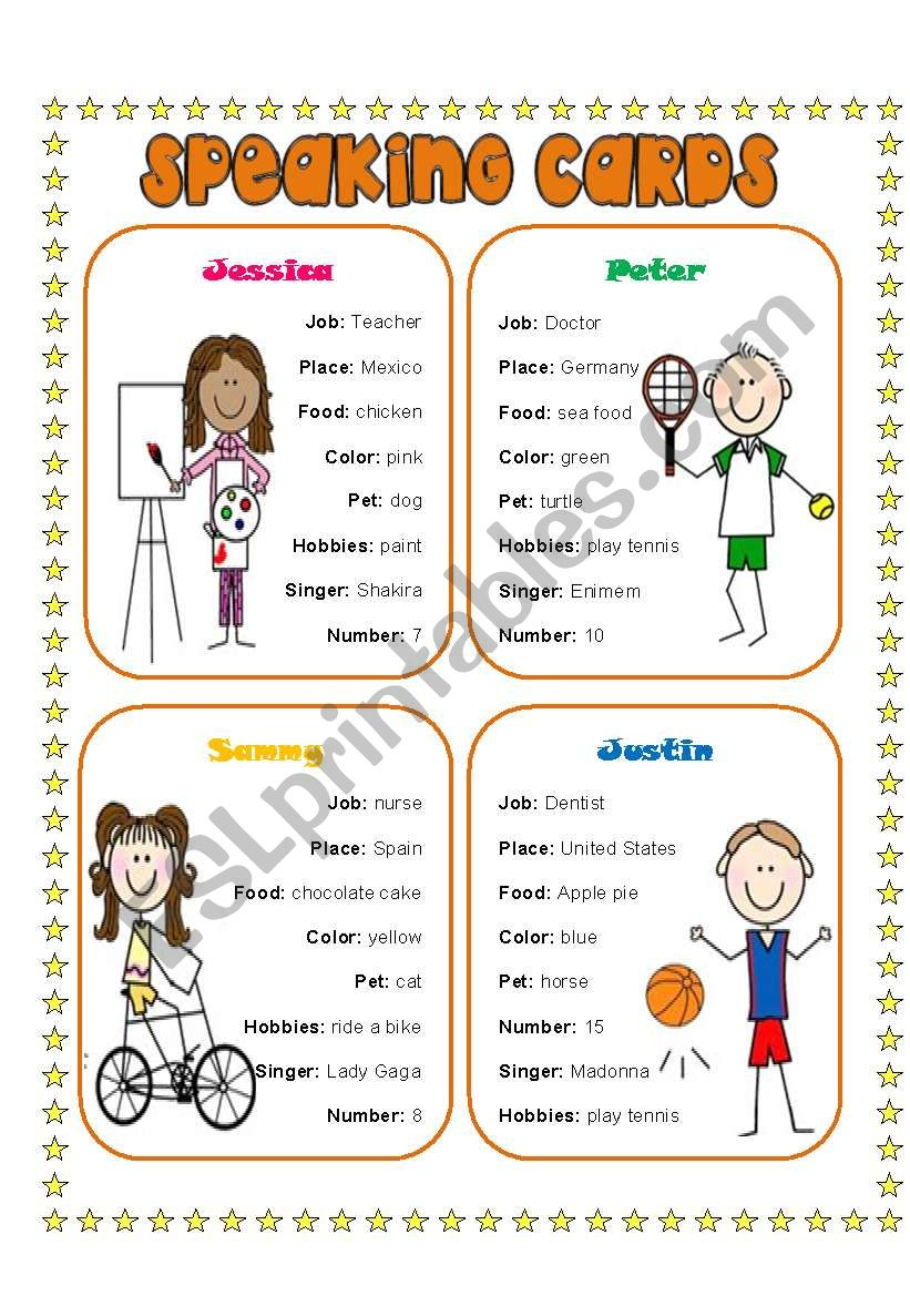 Speaking Cards 1(4) - Esl Worksheetlupiscasu with Speaking Worksheets Printable For Esl Students