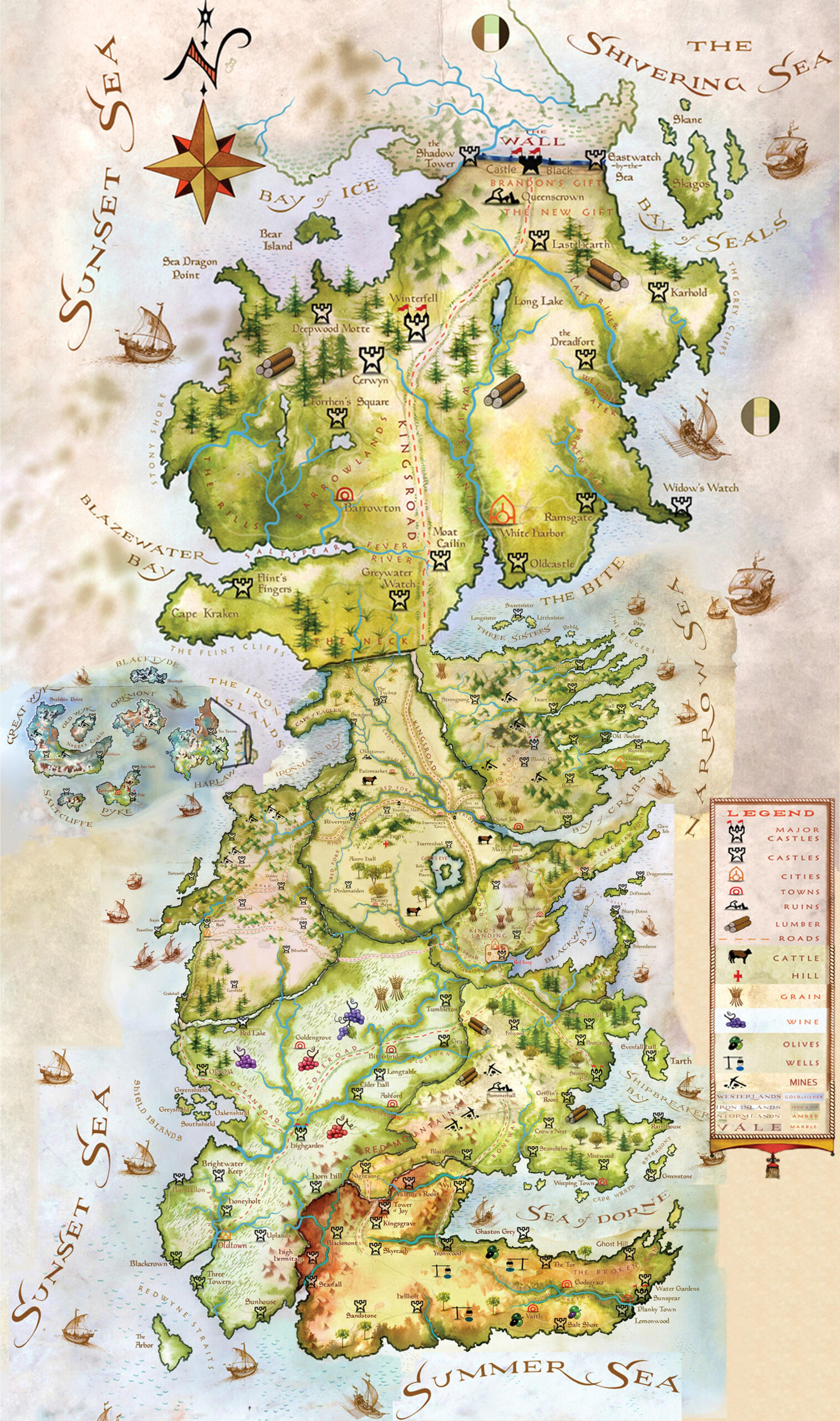 Spoilers Main) I Edited An Hd Fully Colored Westeros Map Using intended for Game Of Thrones Printable Map