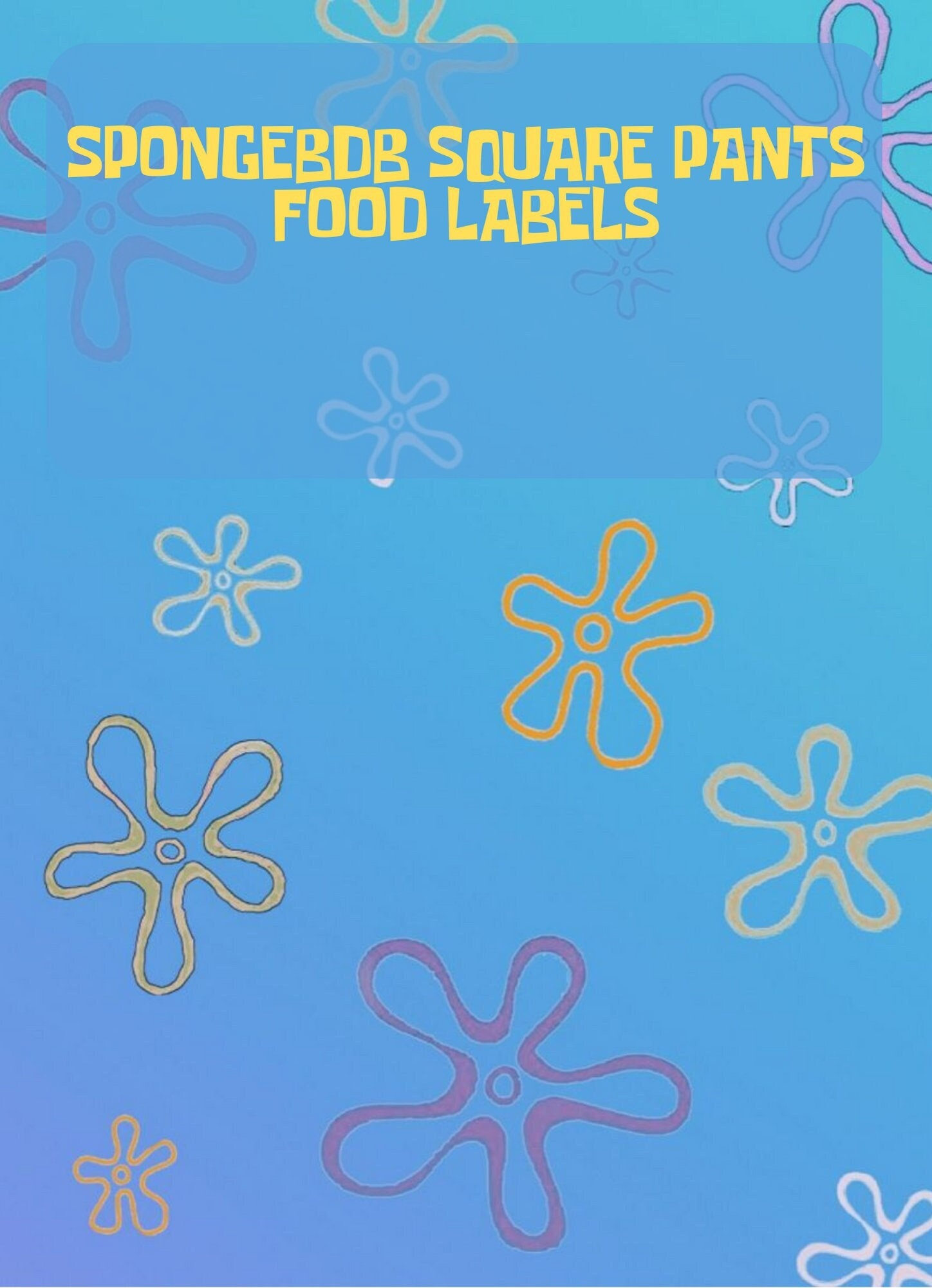 Spongebob Food Labels- 12 Labels - Etsy pertaining to Free Printable Spongebob Food Labels