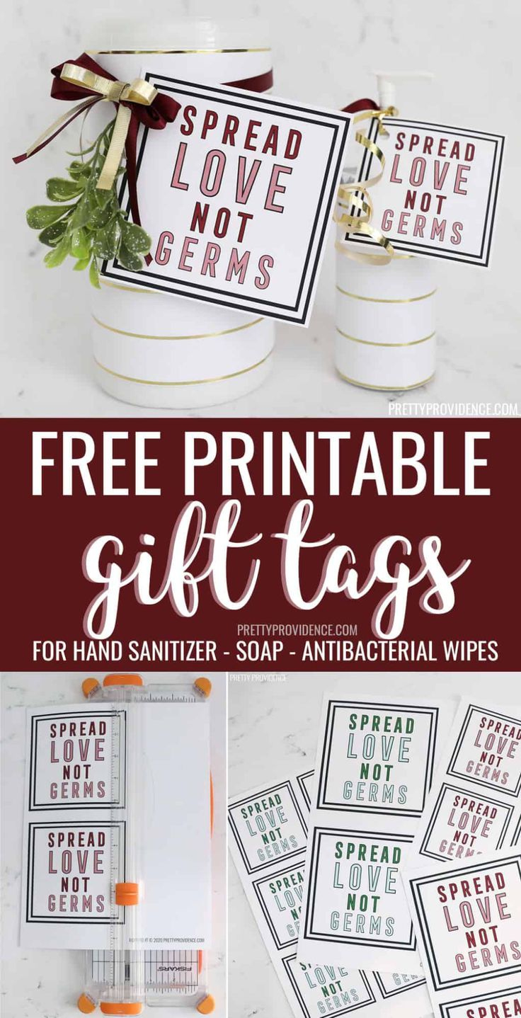 Spread Love, Not Germs - Free Printable Gift Tags regarding Spread Love Not Germs Free Printable