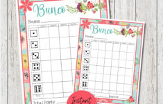 Spring Bunco Score Sheets, Bunco Worksheets For Spring, Spring with Free Printable Bunco Score Sheets Spring