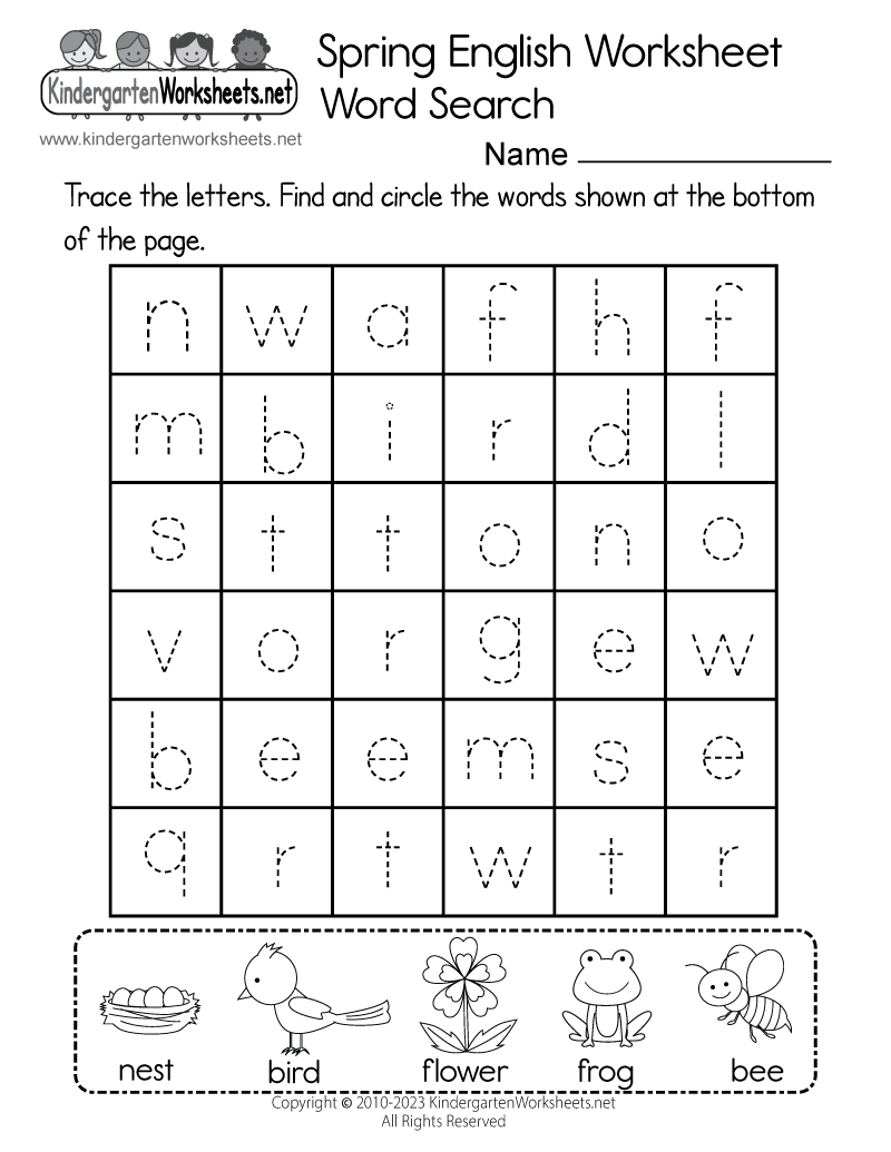 Spring English Worksheet - Free Printable, Digital, &amp;amp; Pdf regarding Printable Kindergarten English Worksheets