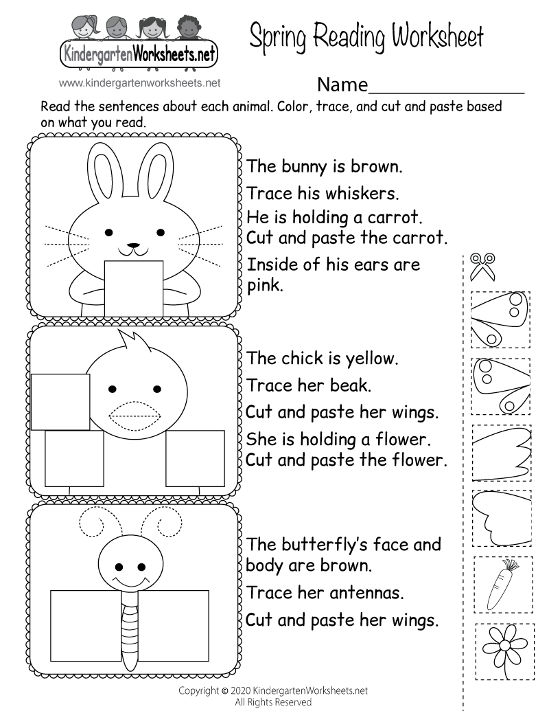 Spring Reading Worksheet - Free Printable, Digital, &amp;amp; Pdf regarding Spring Cut And Paste Printables