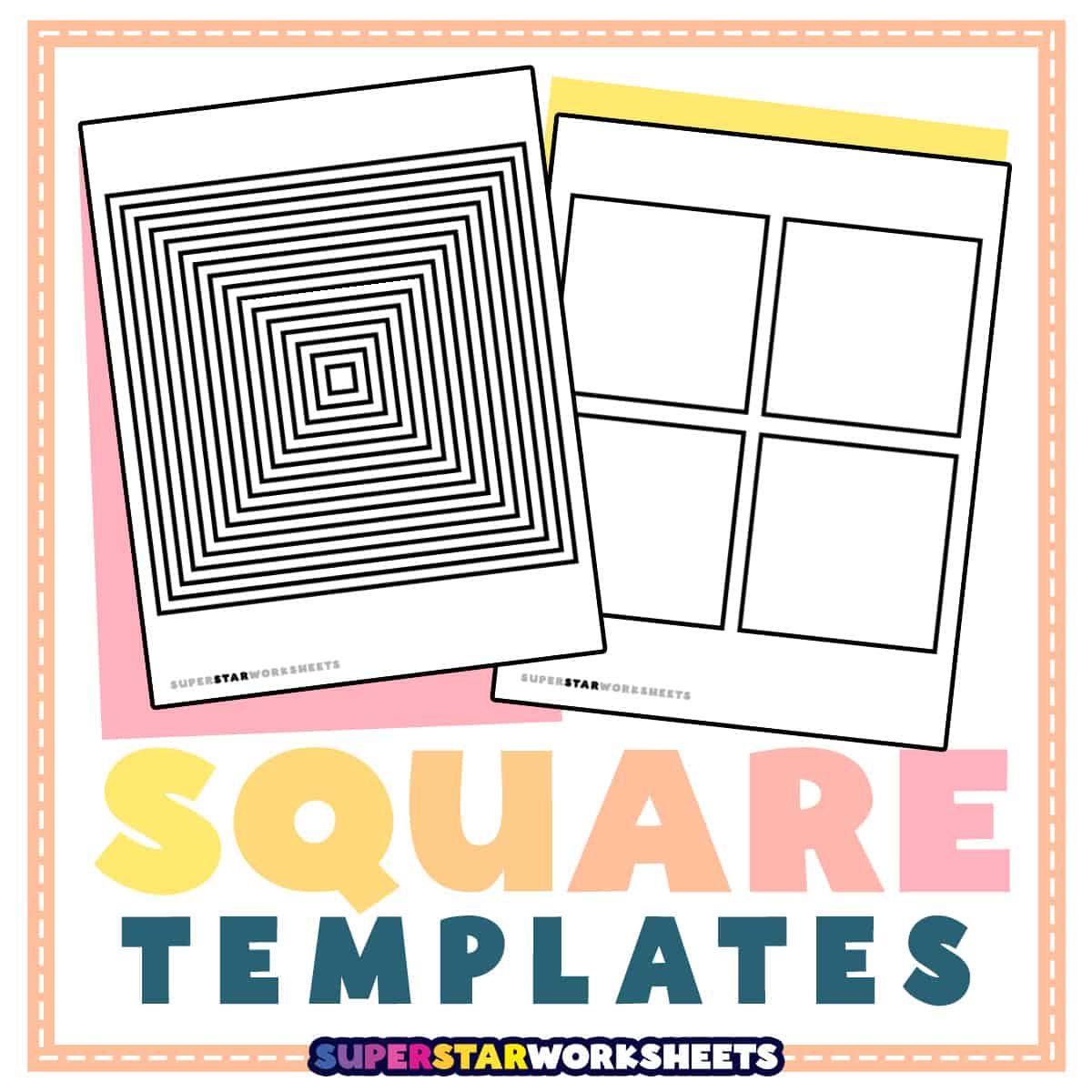 Square Template (Free Printables) - Superstar Worksheets within Draw Area Square Template Worksheet Printable