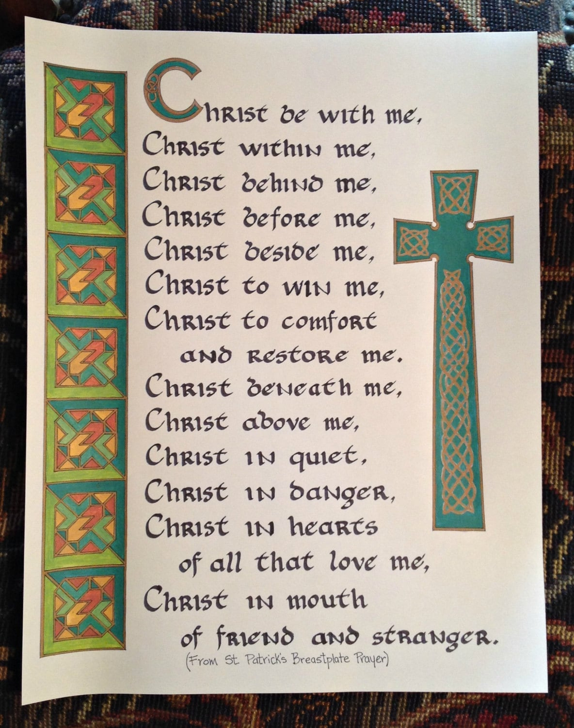 St. Patrick&amp;#039;S Breastplate Prayer - Etsy with St Patrick Breastplate Prayer Printable