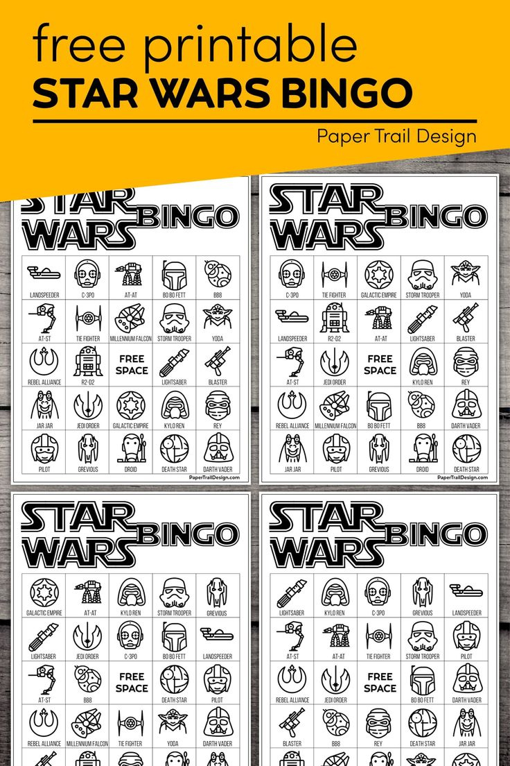 Star Wars Bingo {Free Printable Party Game} - Paper Trail Design inside Star Wars Bingo Printables