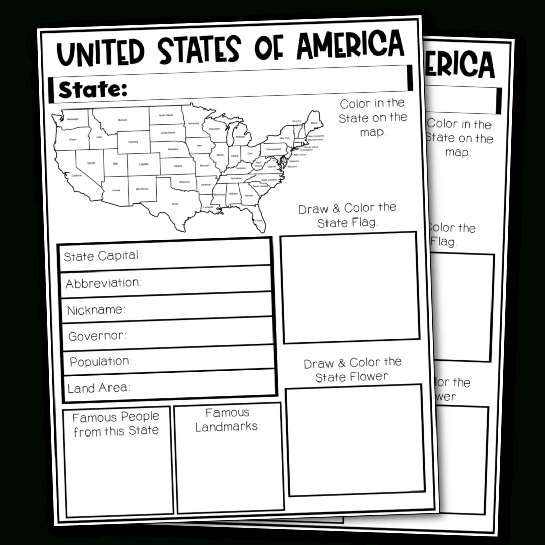 State Facts Worksheet intended for Free Printable State Facts Worksheets