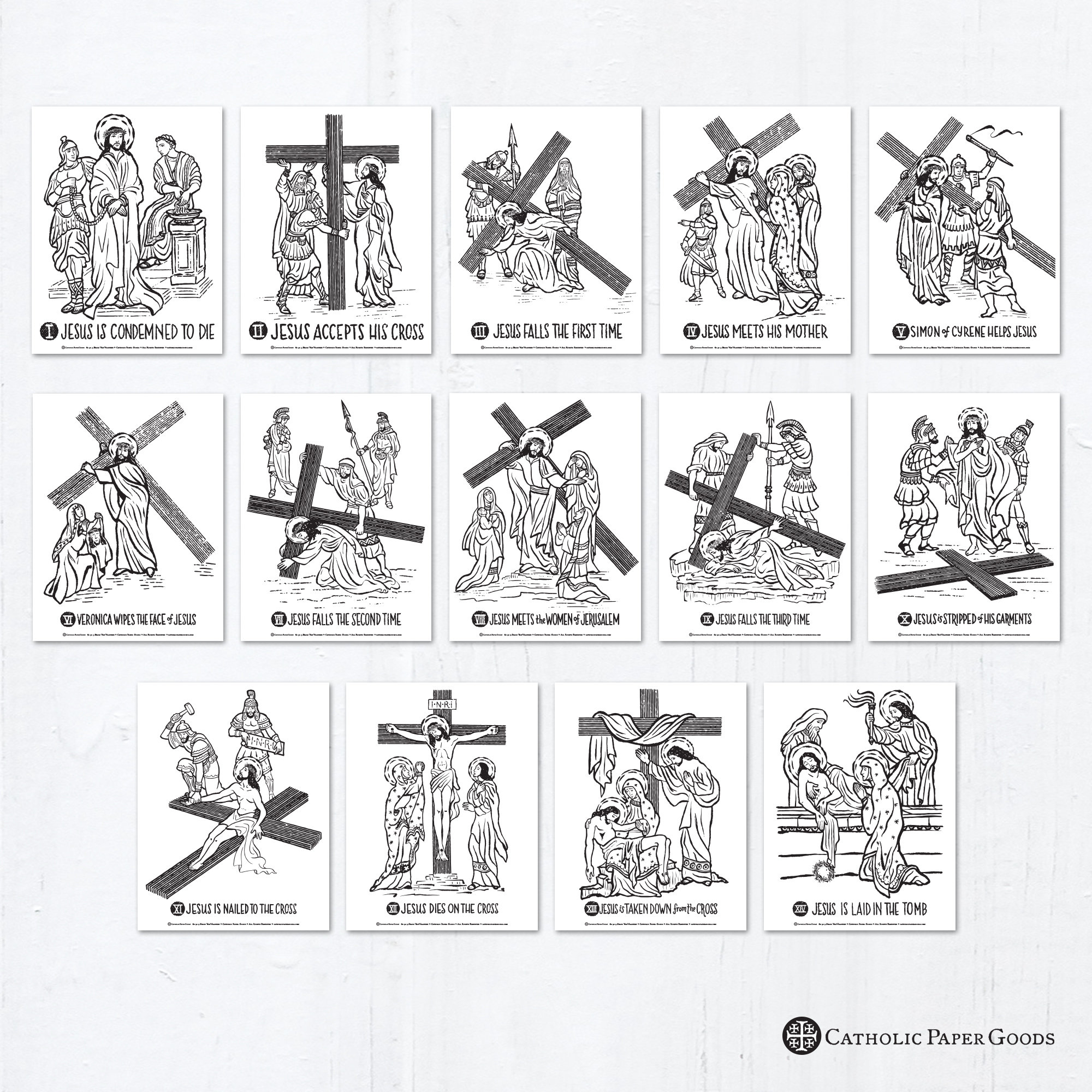 Stations Of The Cross Coloring Pages, 14 Catholic Lent Coloring intended for Free Printable Printable Stations Of The Cross Catholic