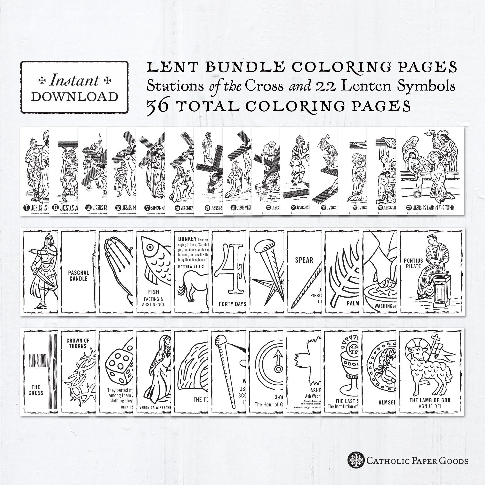 Stations Of The Cross Coloring Pages And Lent Symbols Coloring in Free Printable Stations of the Cross Catholic