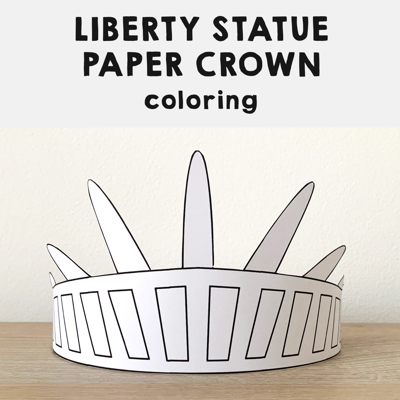 Statue Of Liberty Paper Crown Printable Craft | Madeteachers intended for Printable Statue Of Liberty Crown