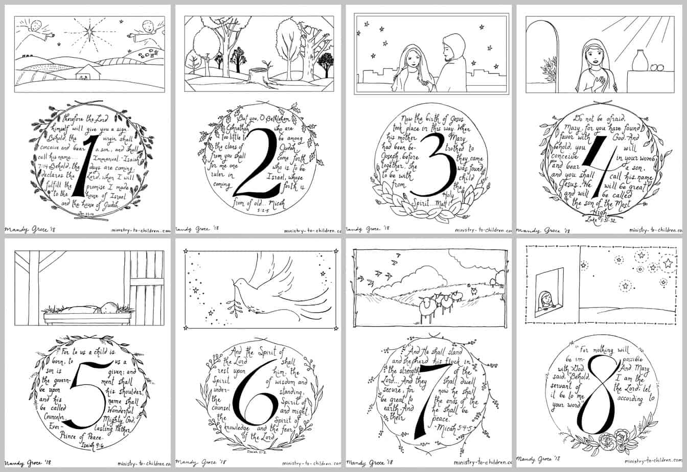 Story Of Advent Calendar Coloring Pages (Pdf Printable) Ministry within Free Printable Advent Worksheets
