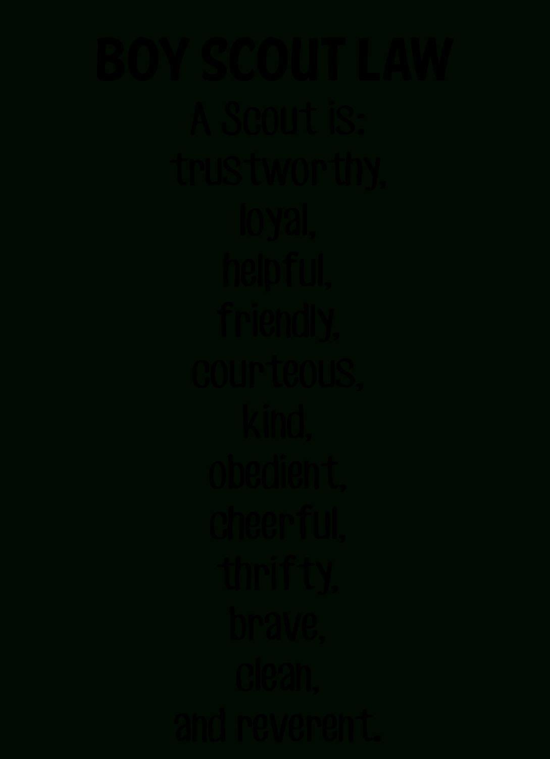 Strong Armor: Cub Scouts - Scout Oath And Law Helps And Printables with Scout Oath and Law Printable Free